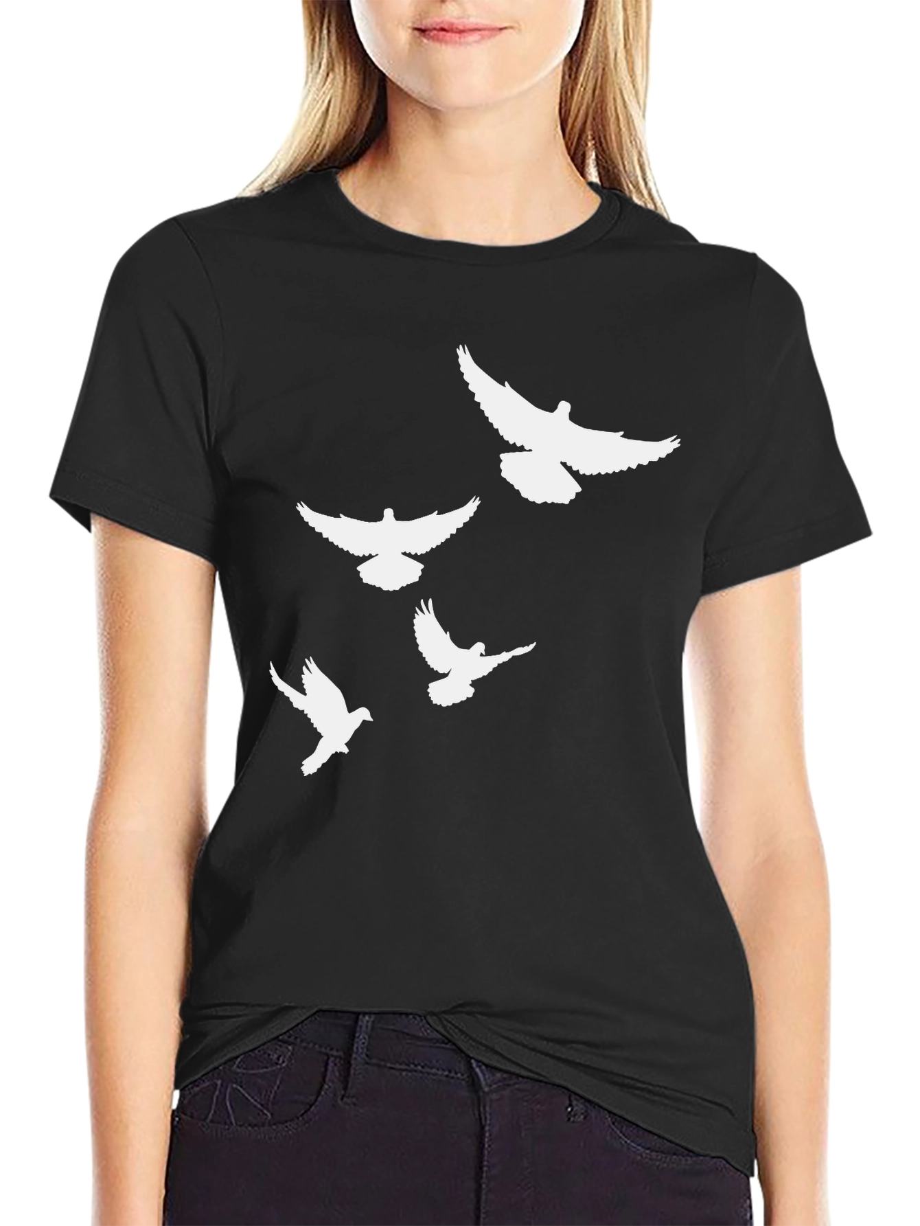 Black Dove Flight Black T-Shirt view 2