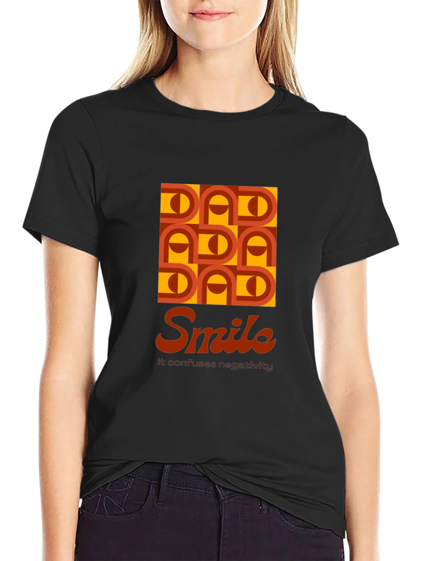 Black Dad Smile Graphic T-Shirt - Retro Style, Soft Cotton view 2