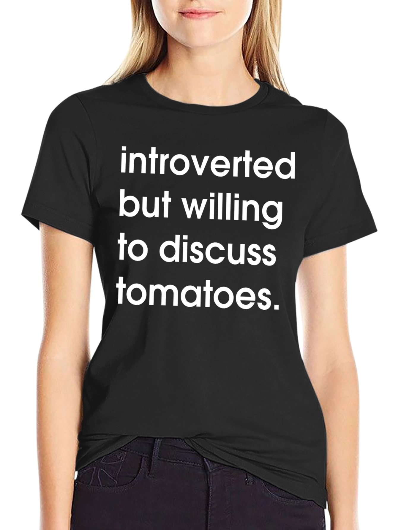 Black Introverted Tomato Enthusiast Tee view 2