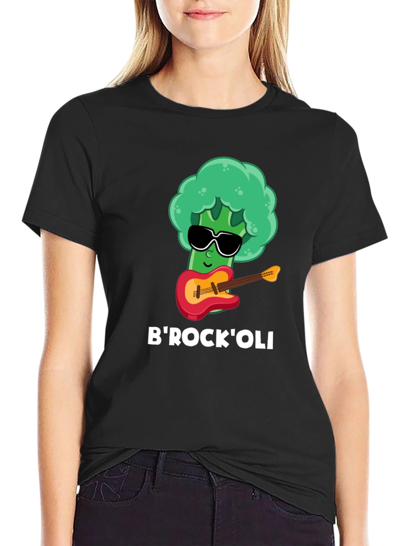 Black B'Rock'Oli Broccoli Rock Band T-Shirt view 2