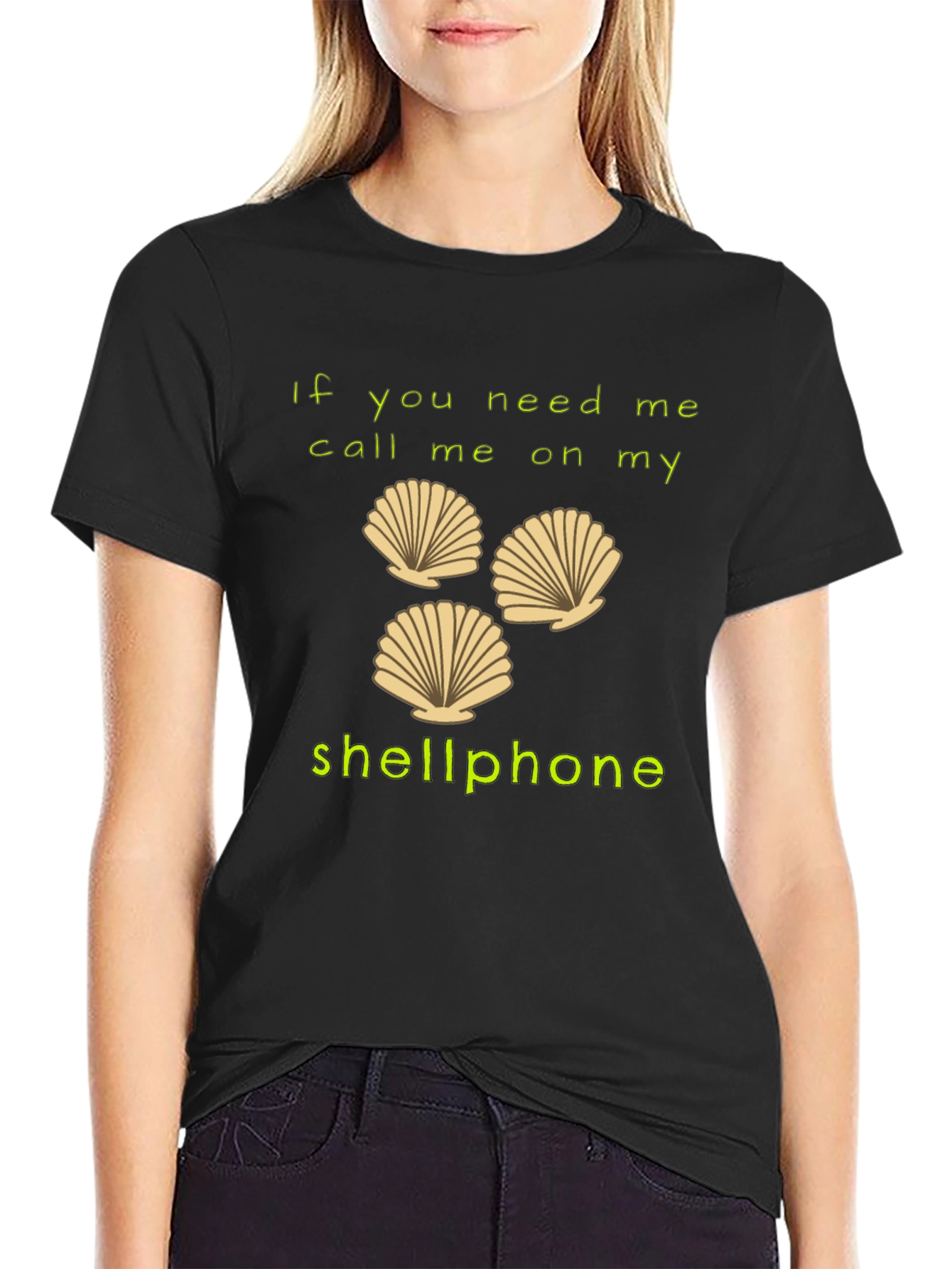 Black Shellphone T-Shirt - Funny Beach Humor Tee view 2