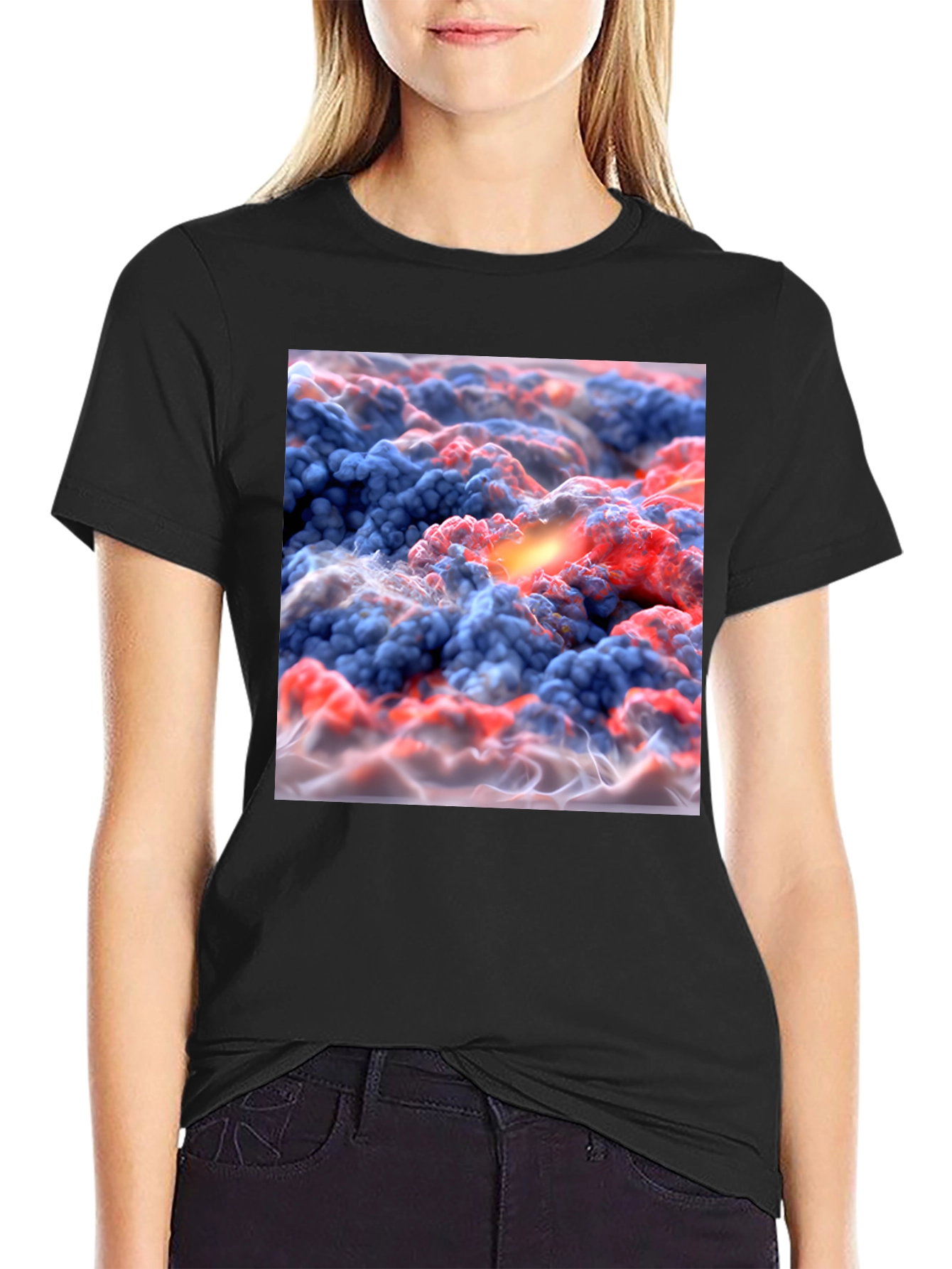 Black Abstract Cloudscape T-Shirt - Unique Graphic Tee view 2