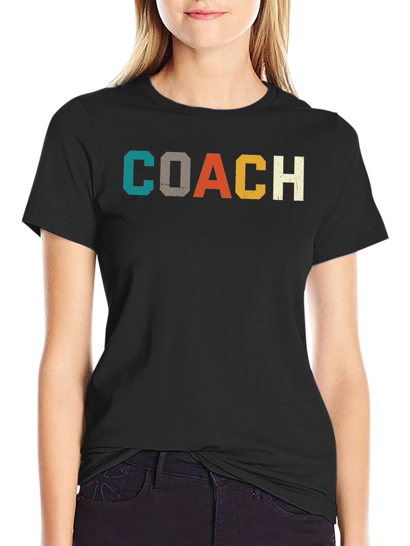 Black Retro Coach T-Shirt - Vintage Style Graphic Tee view 2