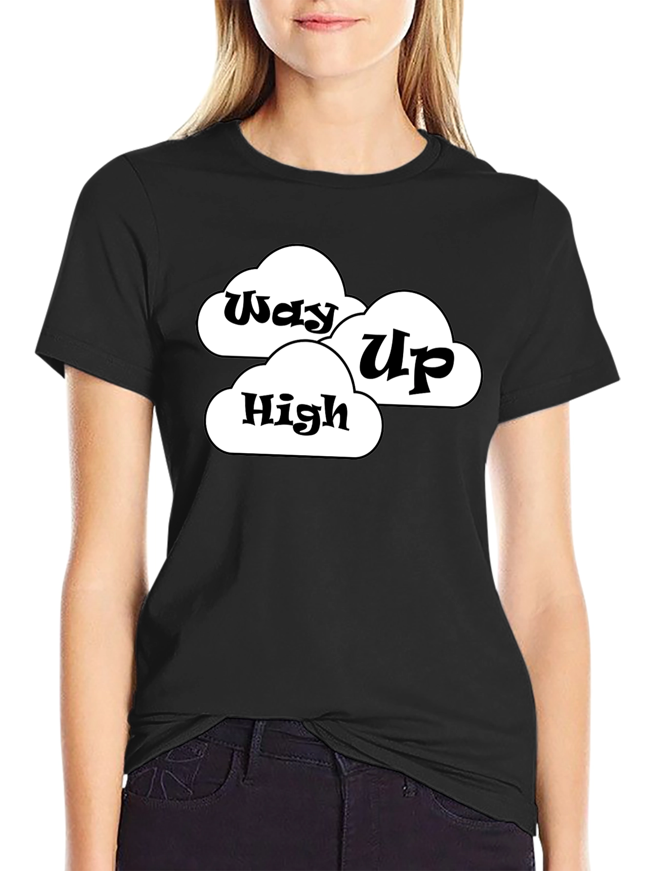 Black Way Up High Cloud T-Shirt - Black Graphic Tee view 2
