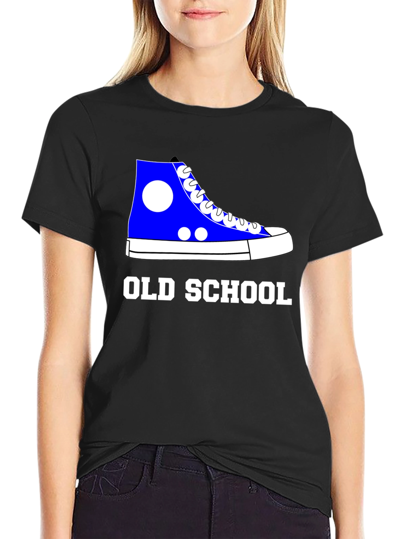 Black Old School Sneaker Graphic Tee - Classic Cool view 2
