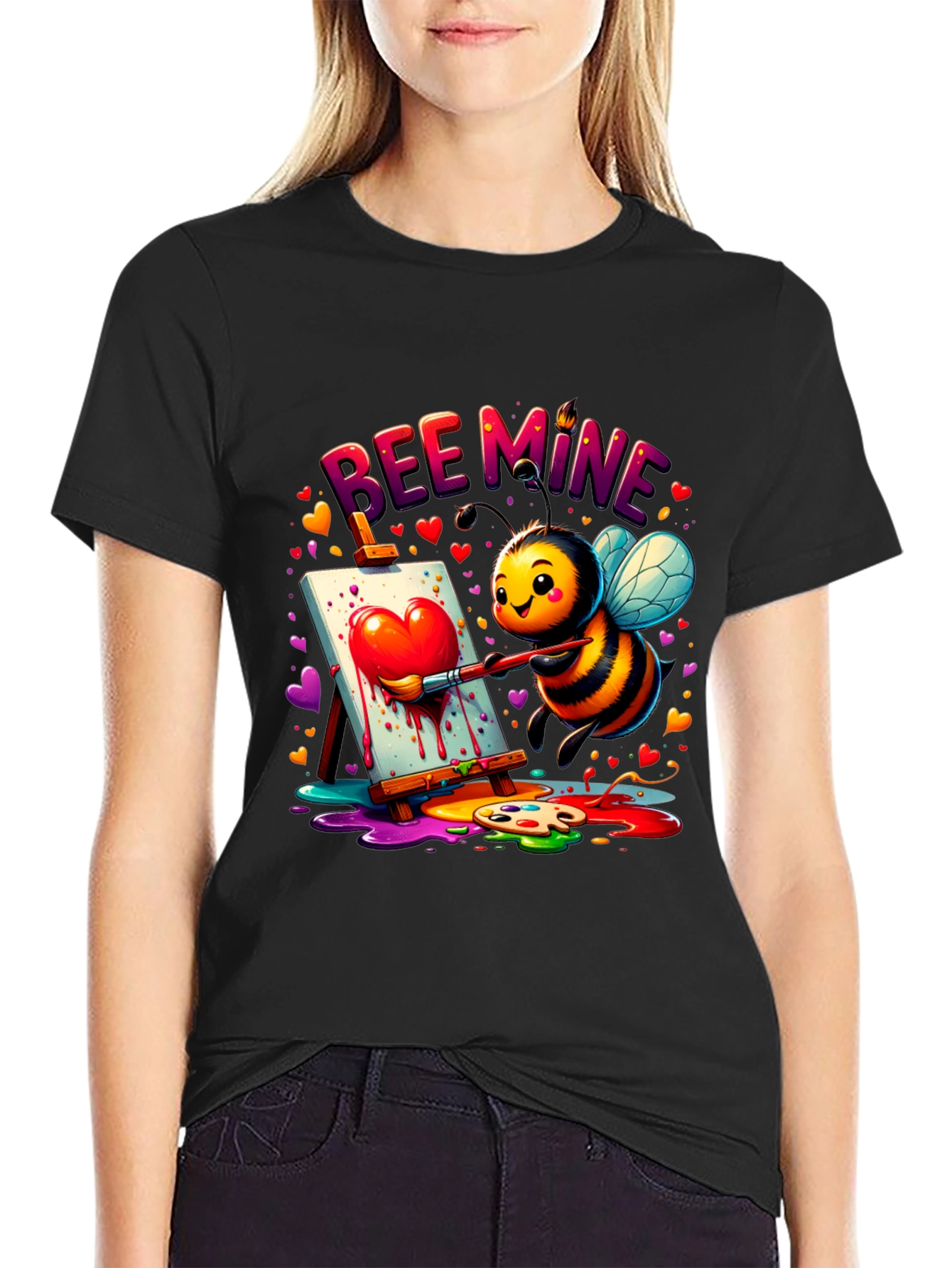 Black Bee Mine Graphic Tee - Valentine's Day view 2