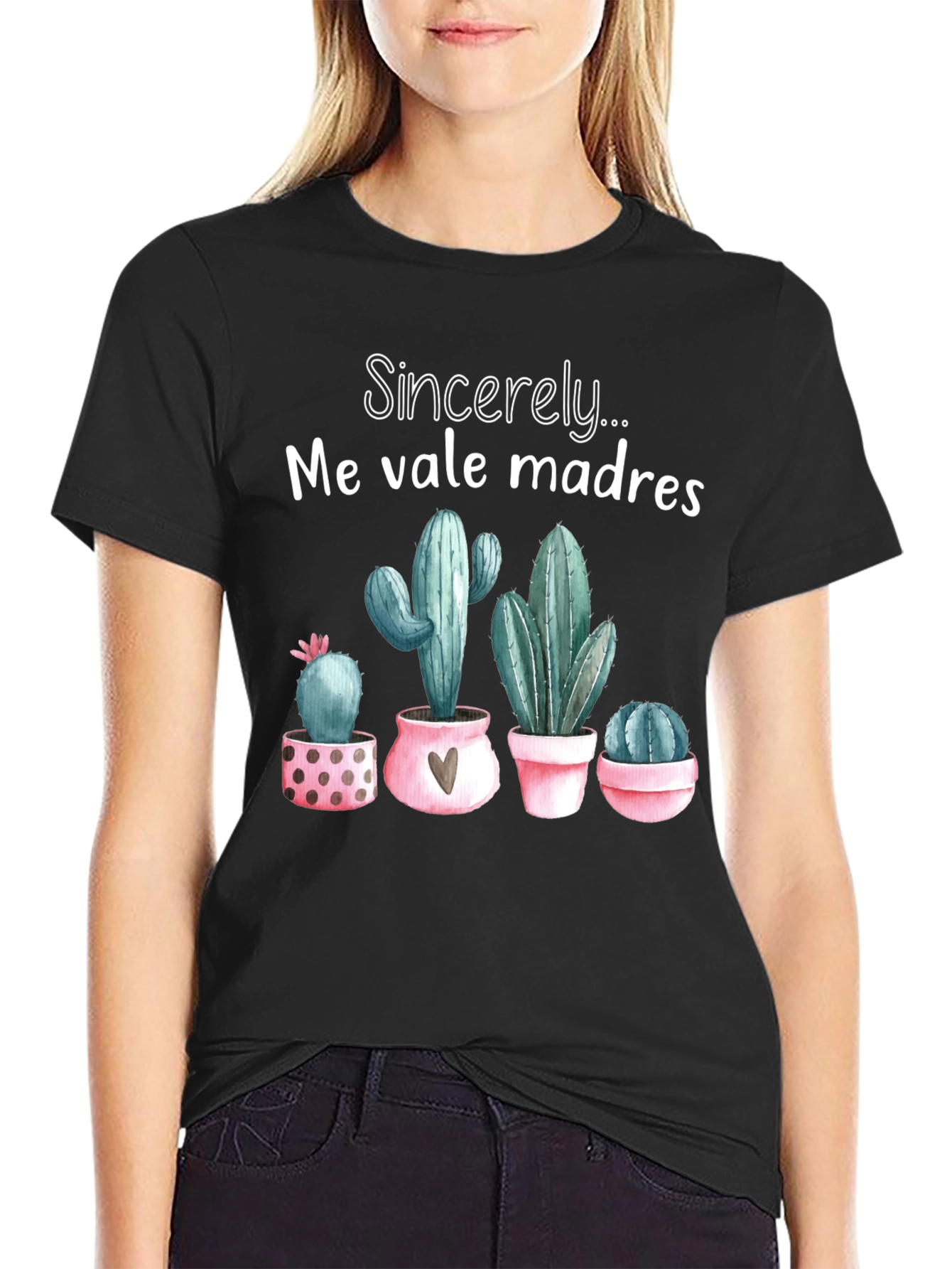 Black Me Vale Madres Cactus T-Shirt - Funny Graphic Tee view 2