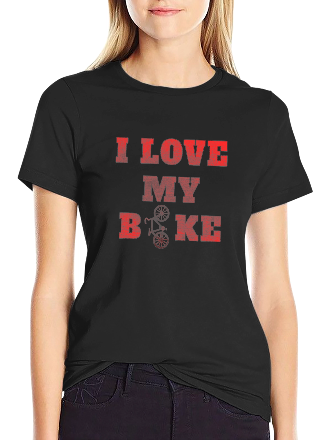 Black I Love My Bike Graphic T-Shirt - Casual Style view 2