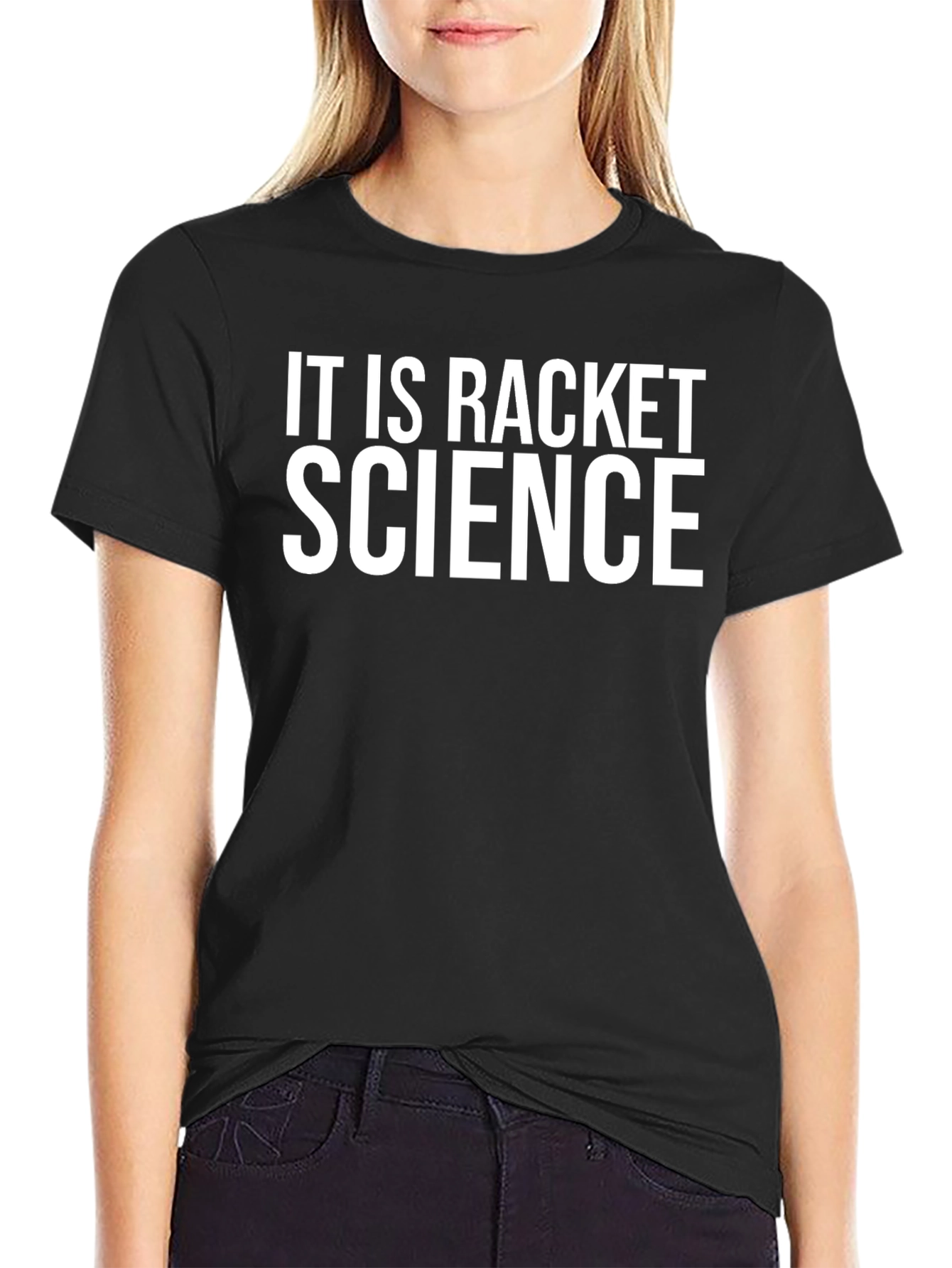 Black It Is Racket Science T-Shirt - Funny Science Tee view 2