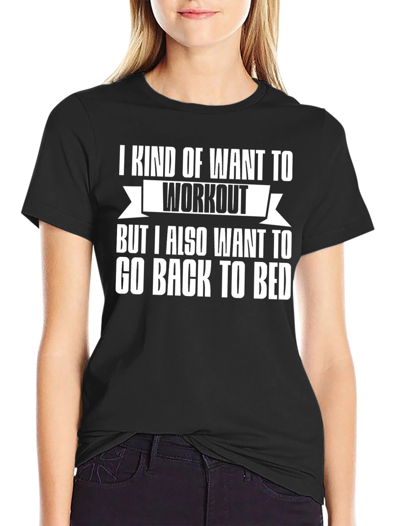 Black Funny Workout Motivation T-Shirt view 2