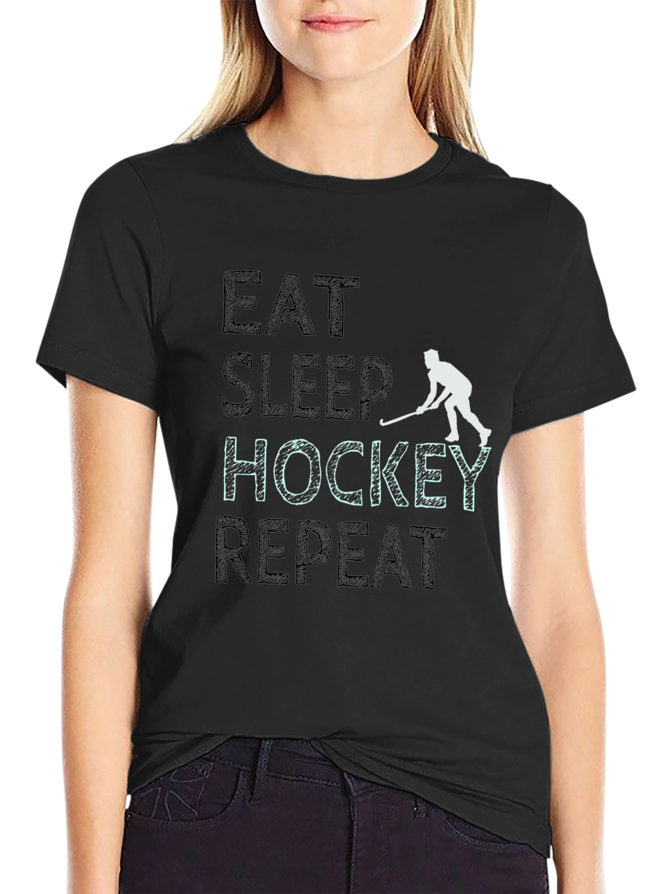 Eat Sleep Hockey Repeat Graphic Tee - 2