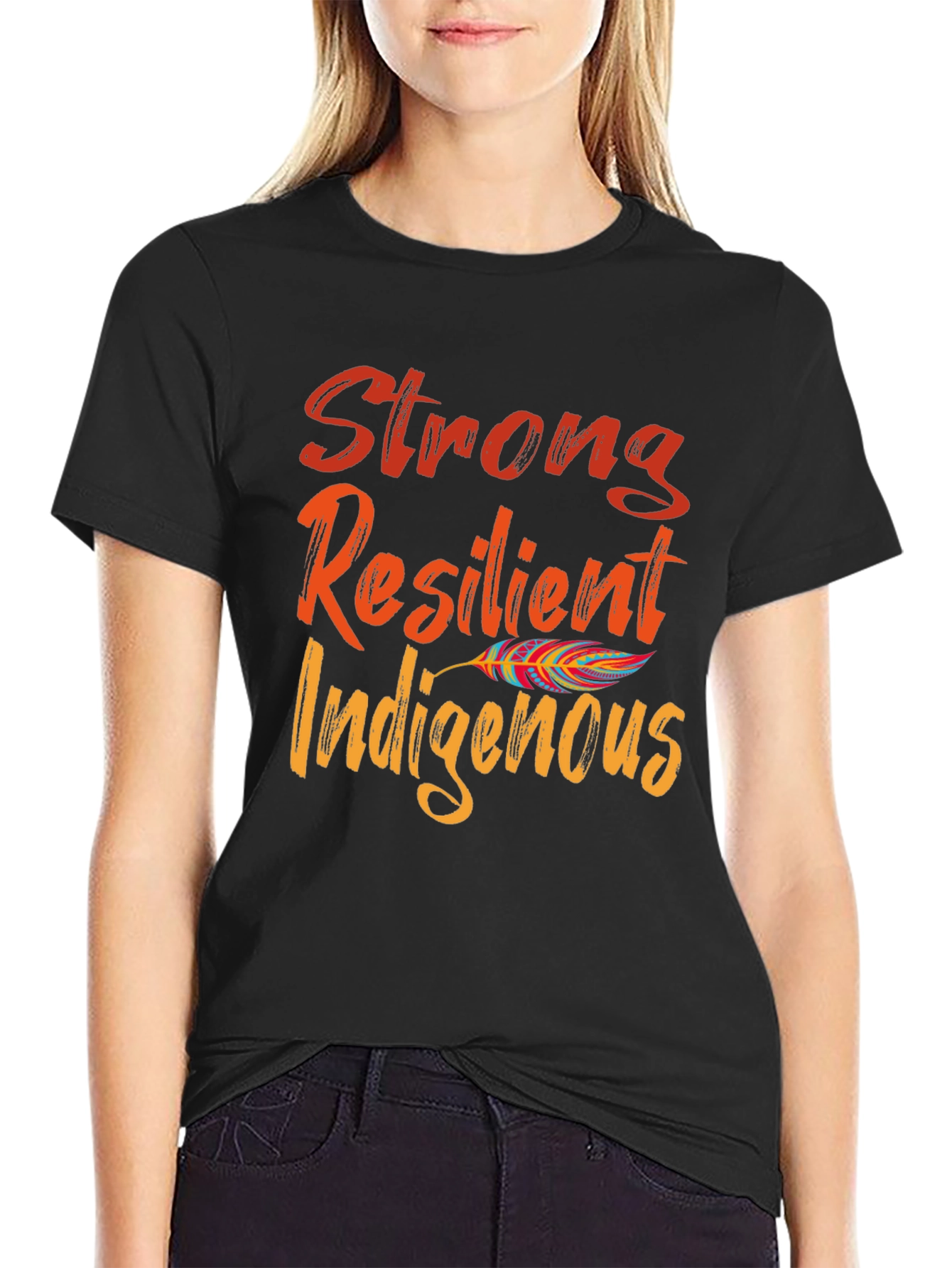 Black Strong Resilient Indigenous T-Shirt view 2