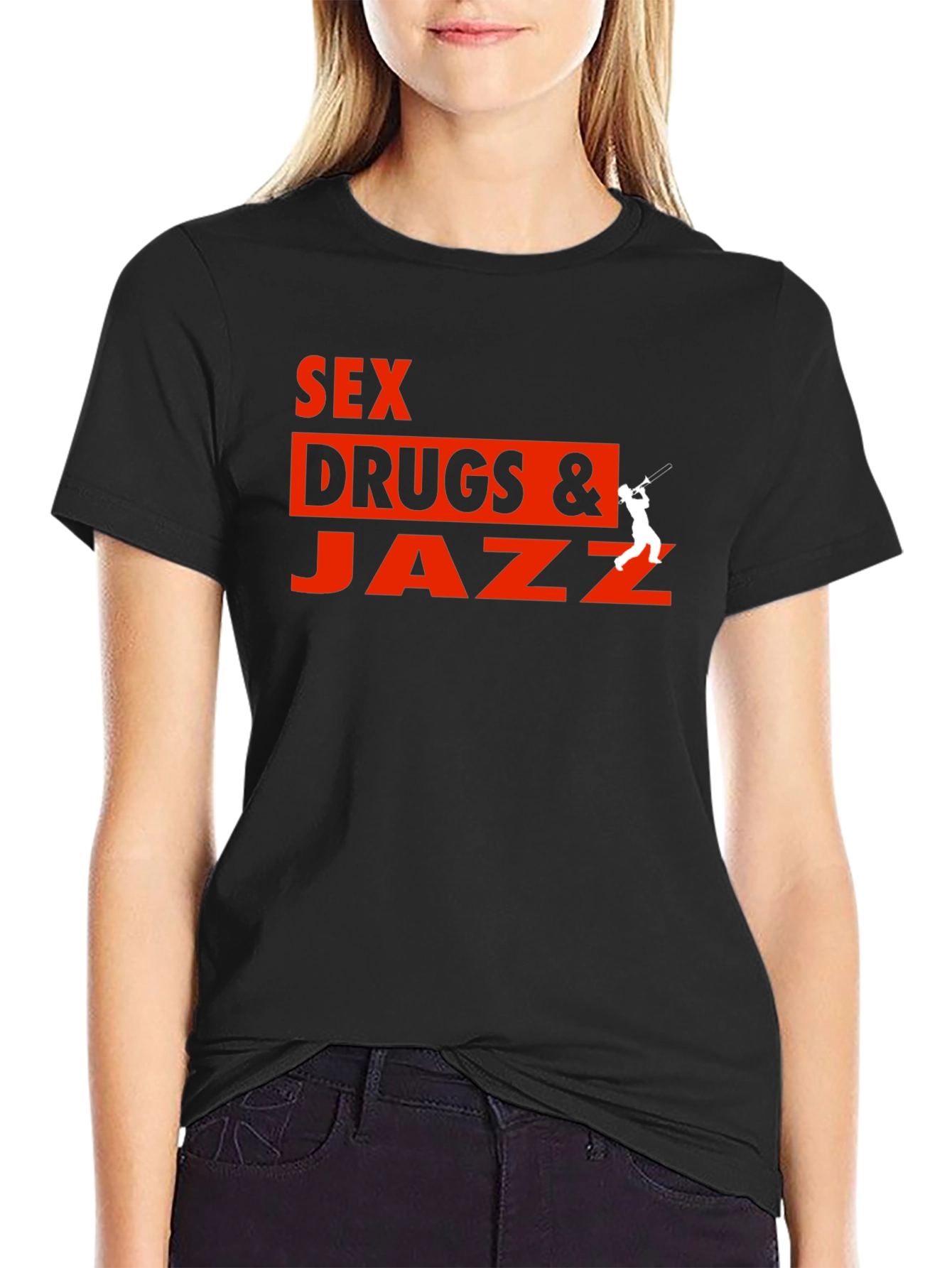 Black Sex Drugs & Jazz Graphic T-Shirt view 2