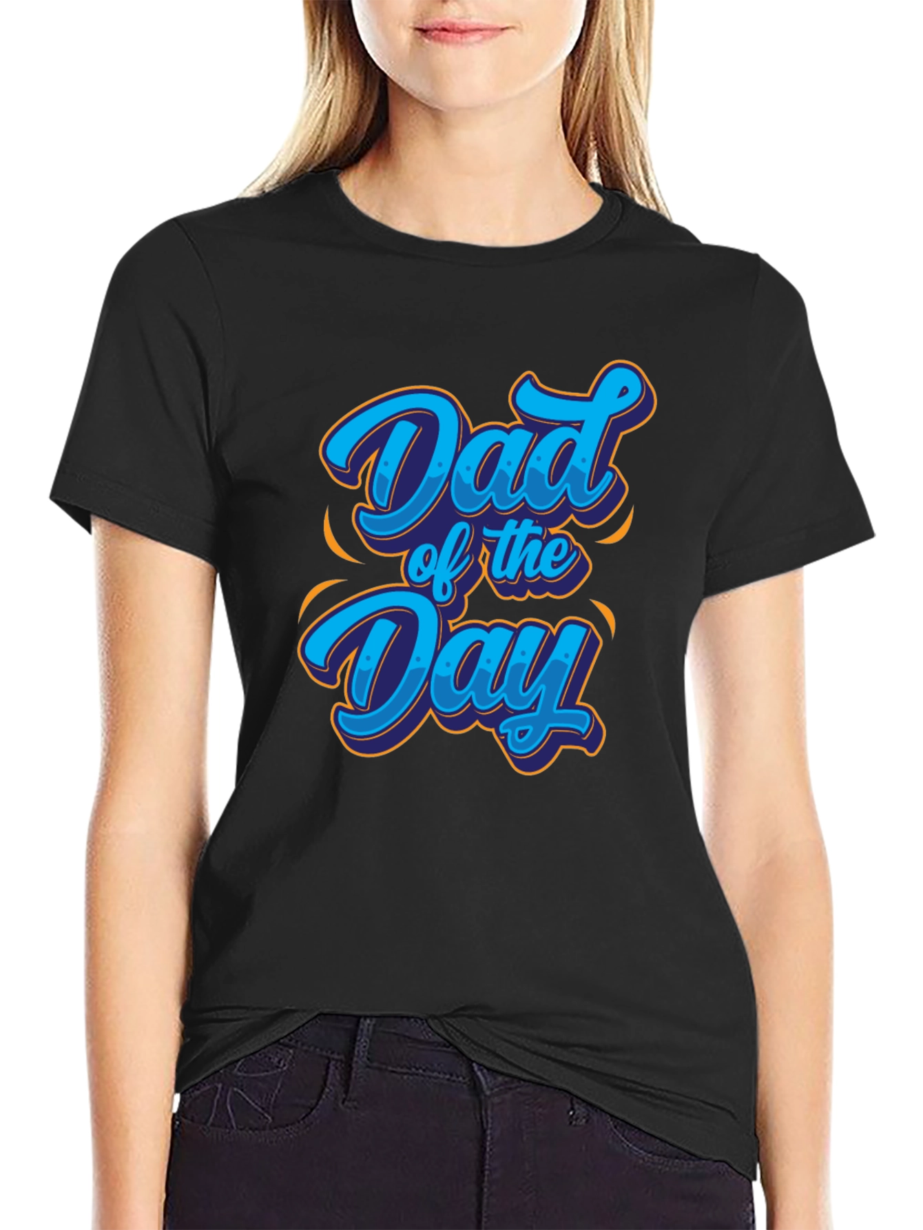 Black Dad of the Day Graphic T-Shirt - Black view 2