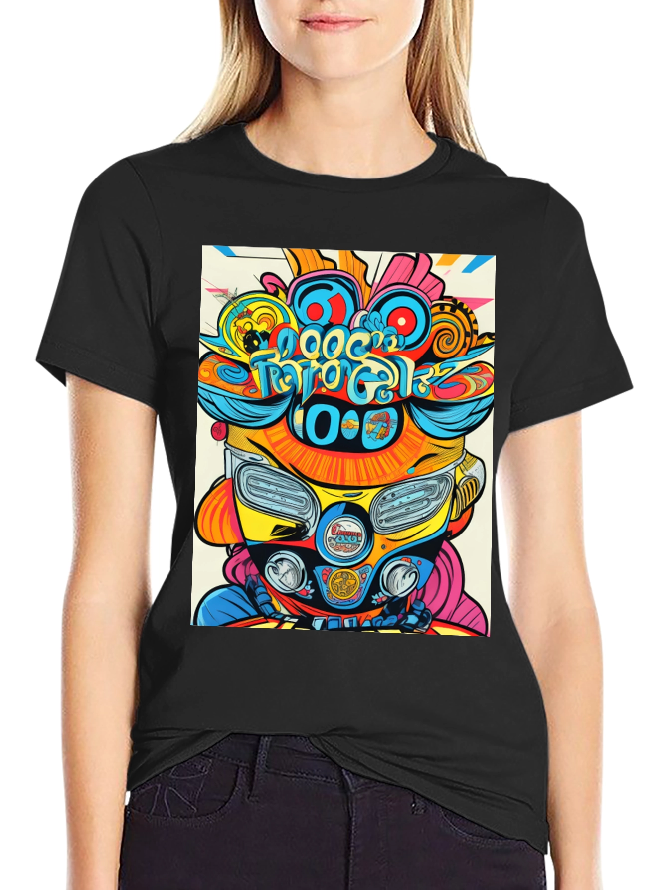 Black Psychedelic Scooter T-Shirt view 2