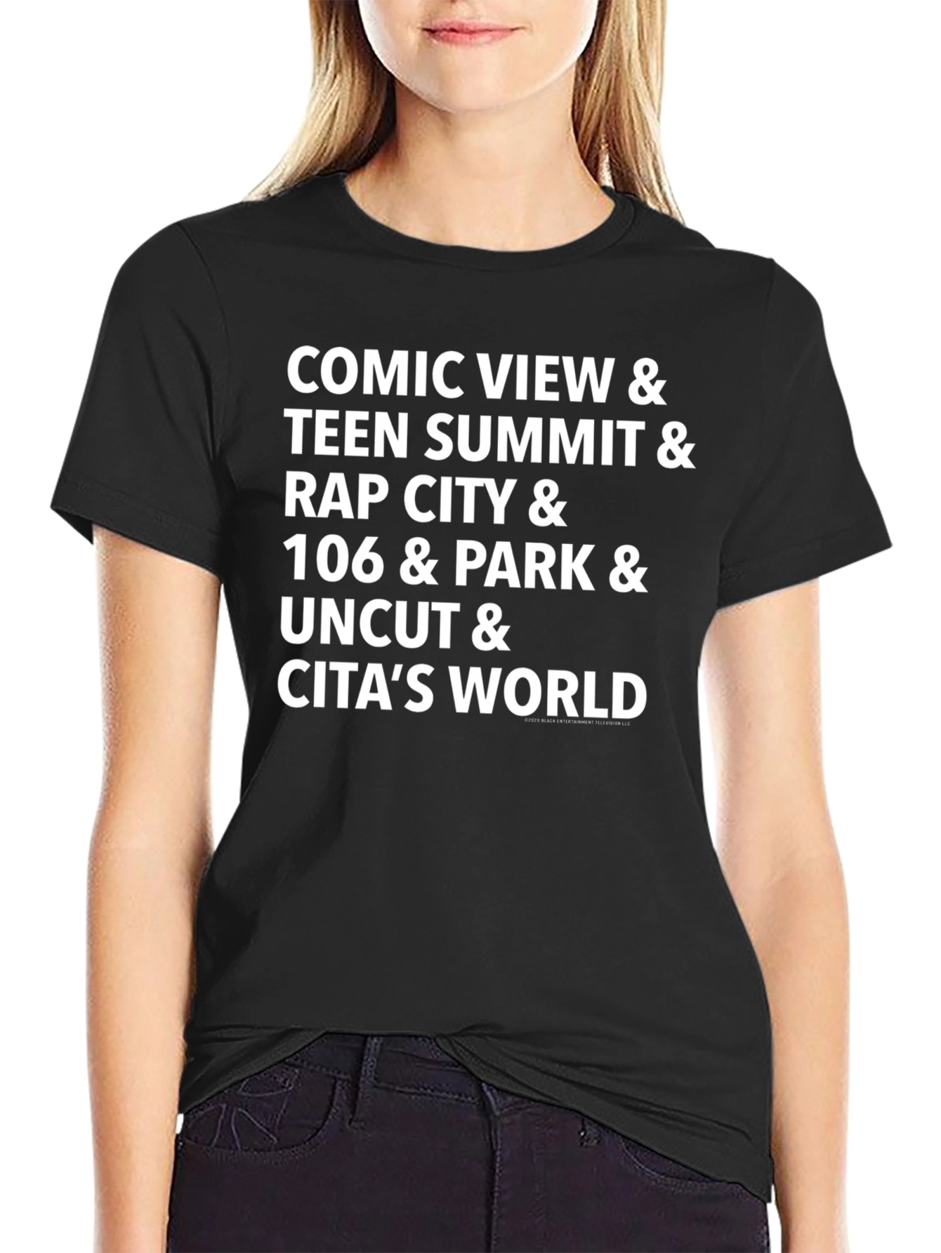 Black Comedy & Music TV Nostalgia Tee view 2