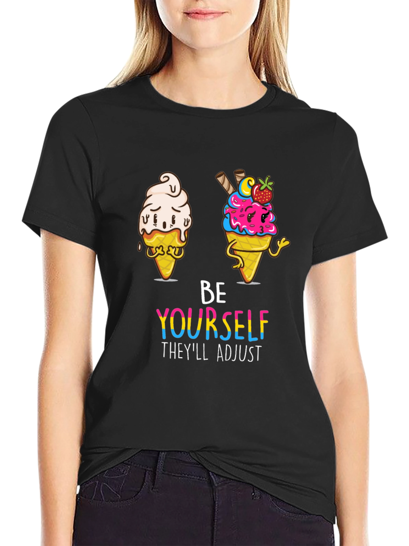 Black Be Yourself Graphic Tee view 2
