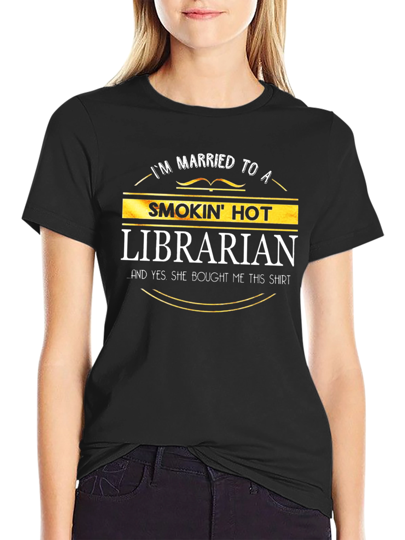 Black Smokin' Hot Librarian T-Shirt - Husband Gift view 2