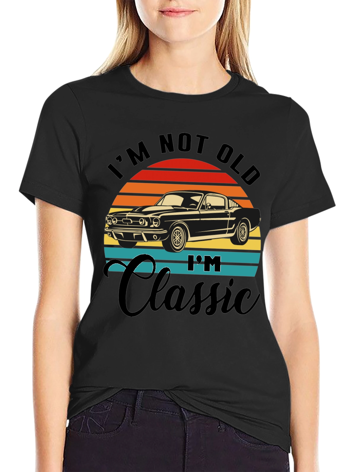 Black I'm Not Old I'm Classic Car T-Shirt view 2