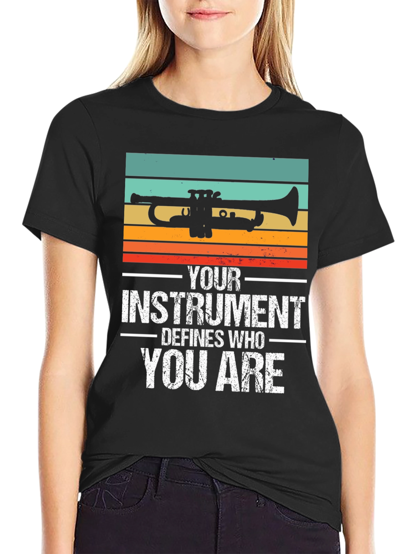 Black Trumpet Player Shirt - Defines Who You Are! view 2