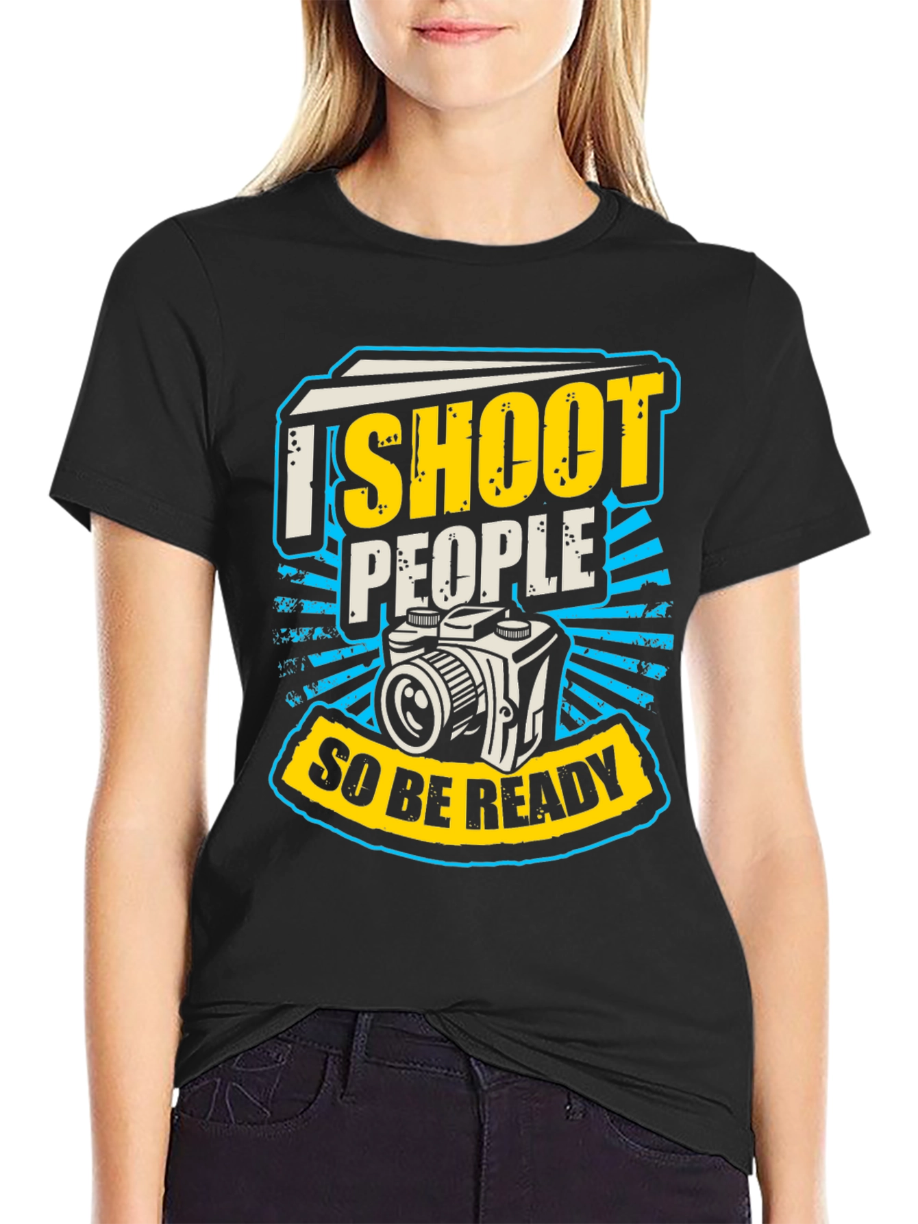 Black I Shoot People T-Shirt view 2