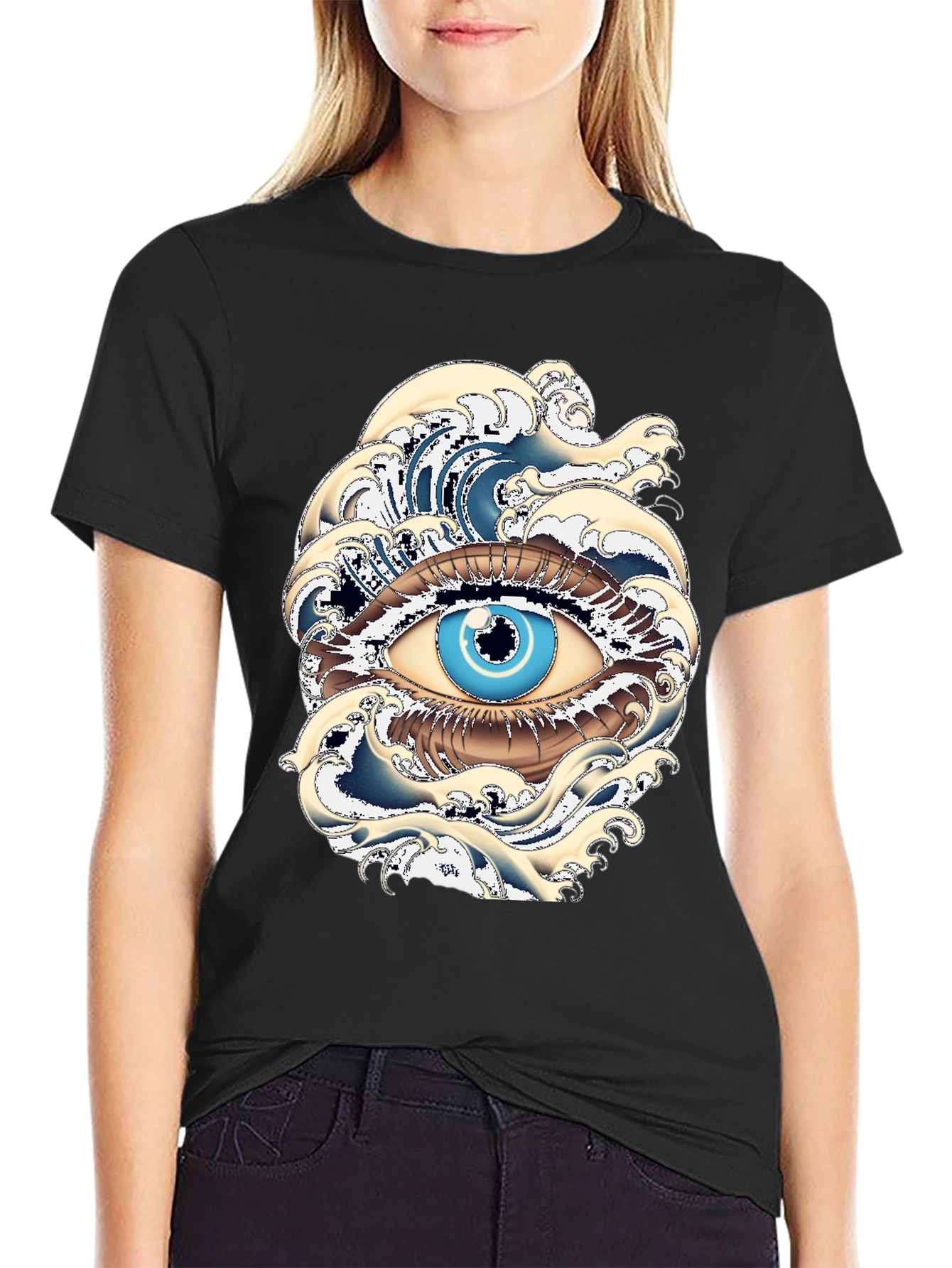 Black Eye of the Ocean Graphic Tee - Black view 2