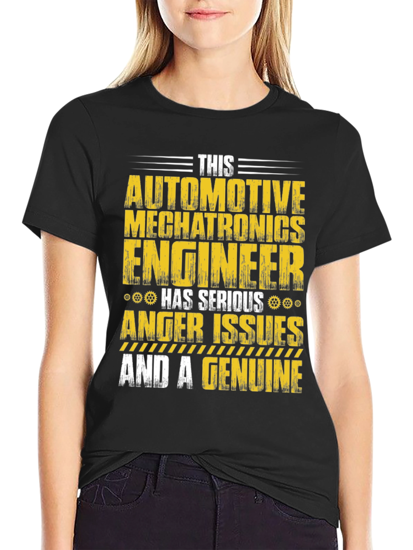 Black Automotive Mechatronics Engineer T-Shirt view 2