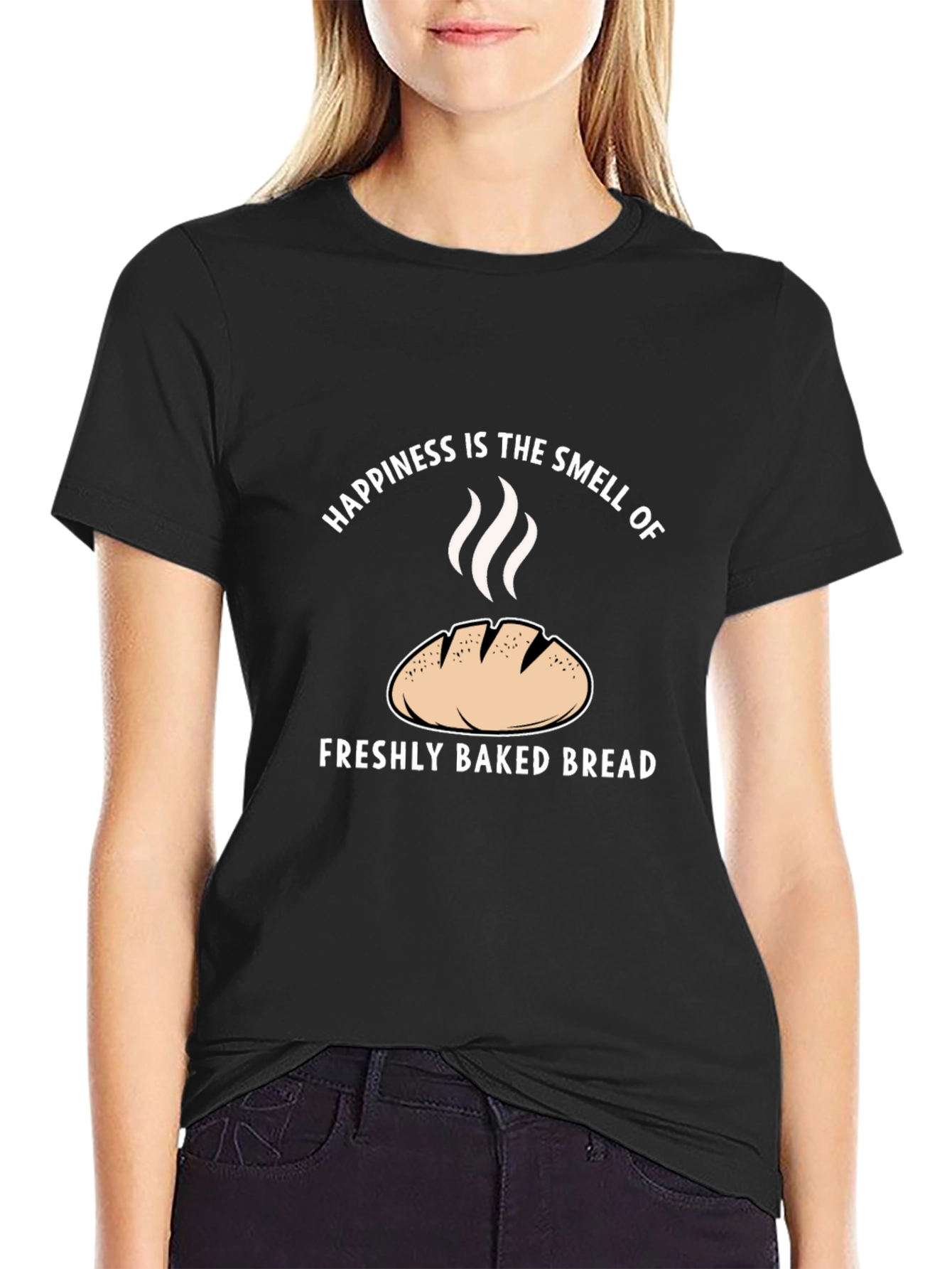 Black Happiness is Freshly Baked Bread T-Shirt view 2