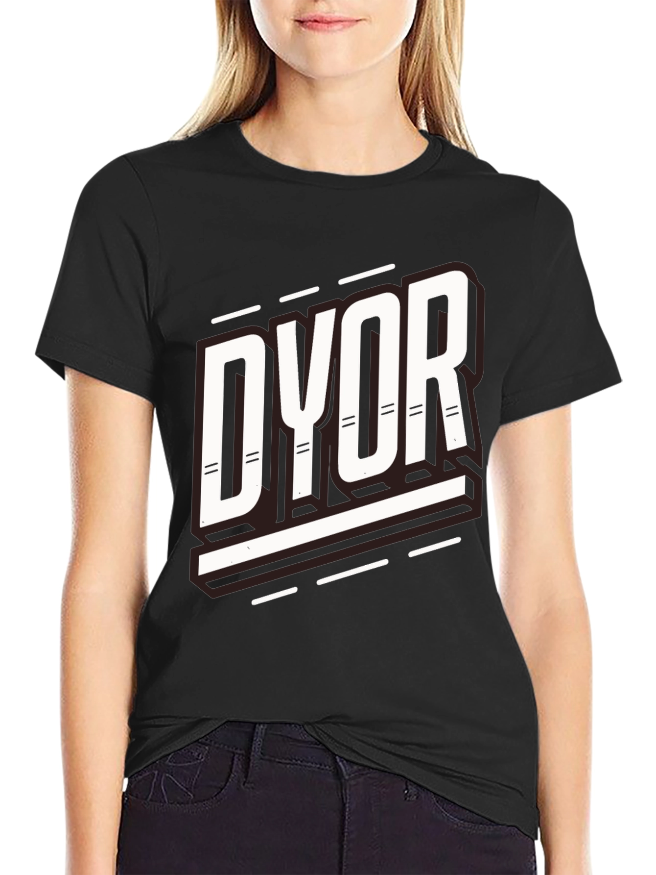 Black DYOR Black Graphic Tee view 2