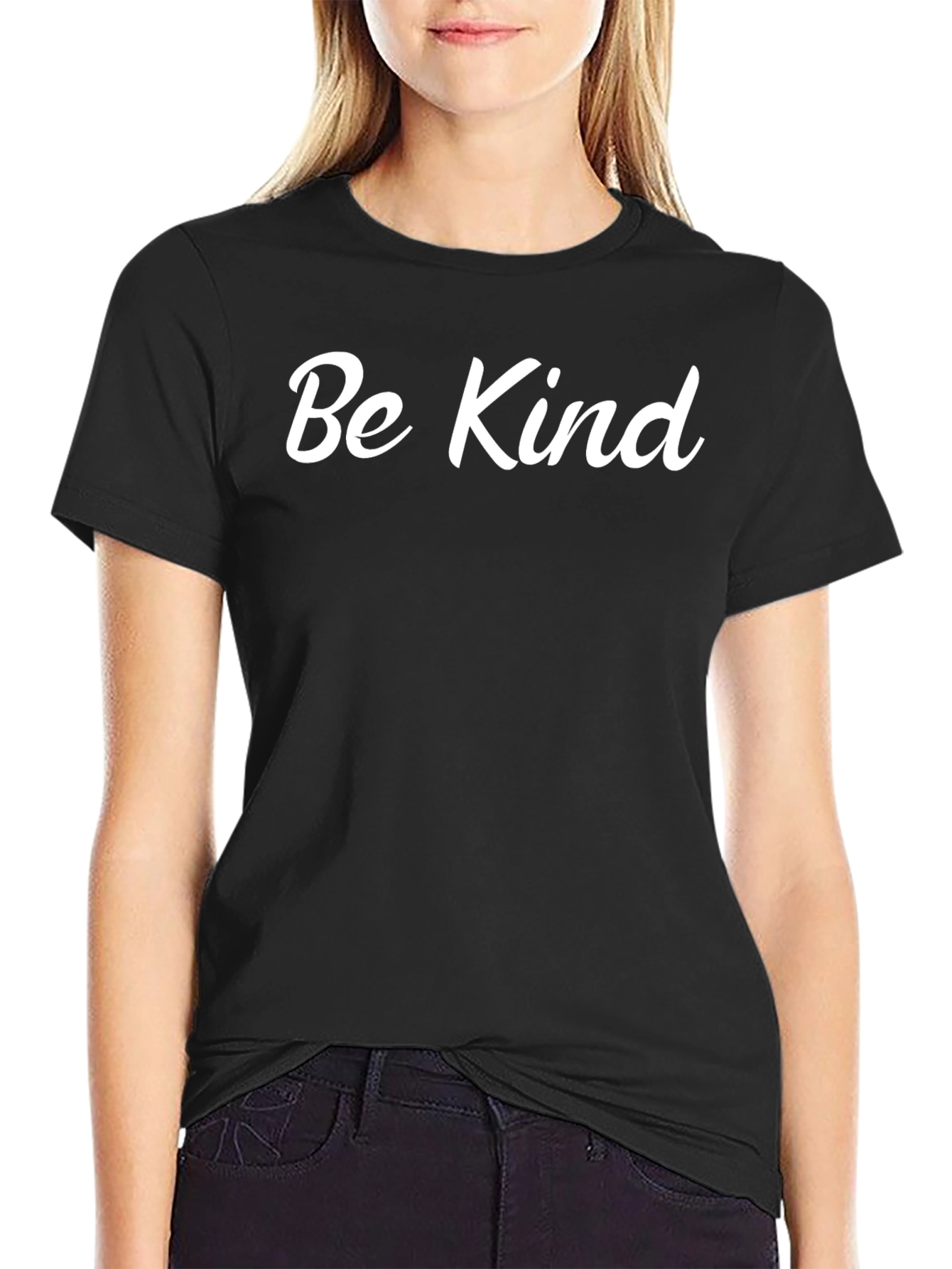 Black Be Kind Graphic Tee - Stylish Black T-Shirt view 2