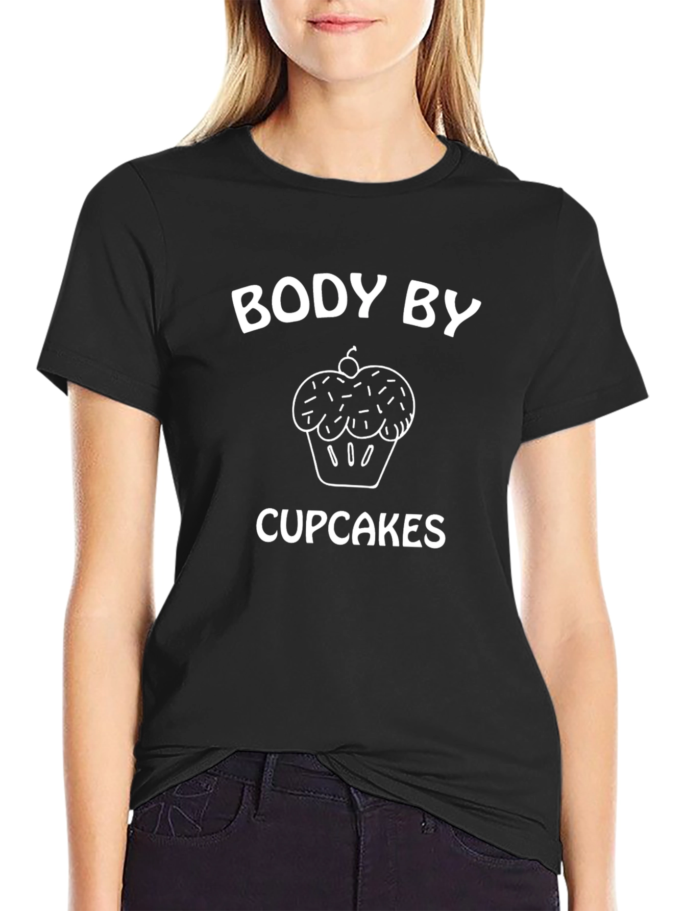 Black Body By Cupcakes T-Shirt - Funny Dessert Tee view 2
