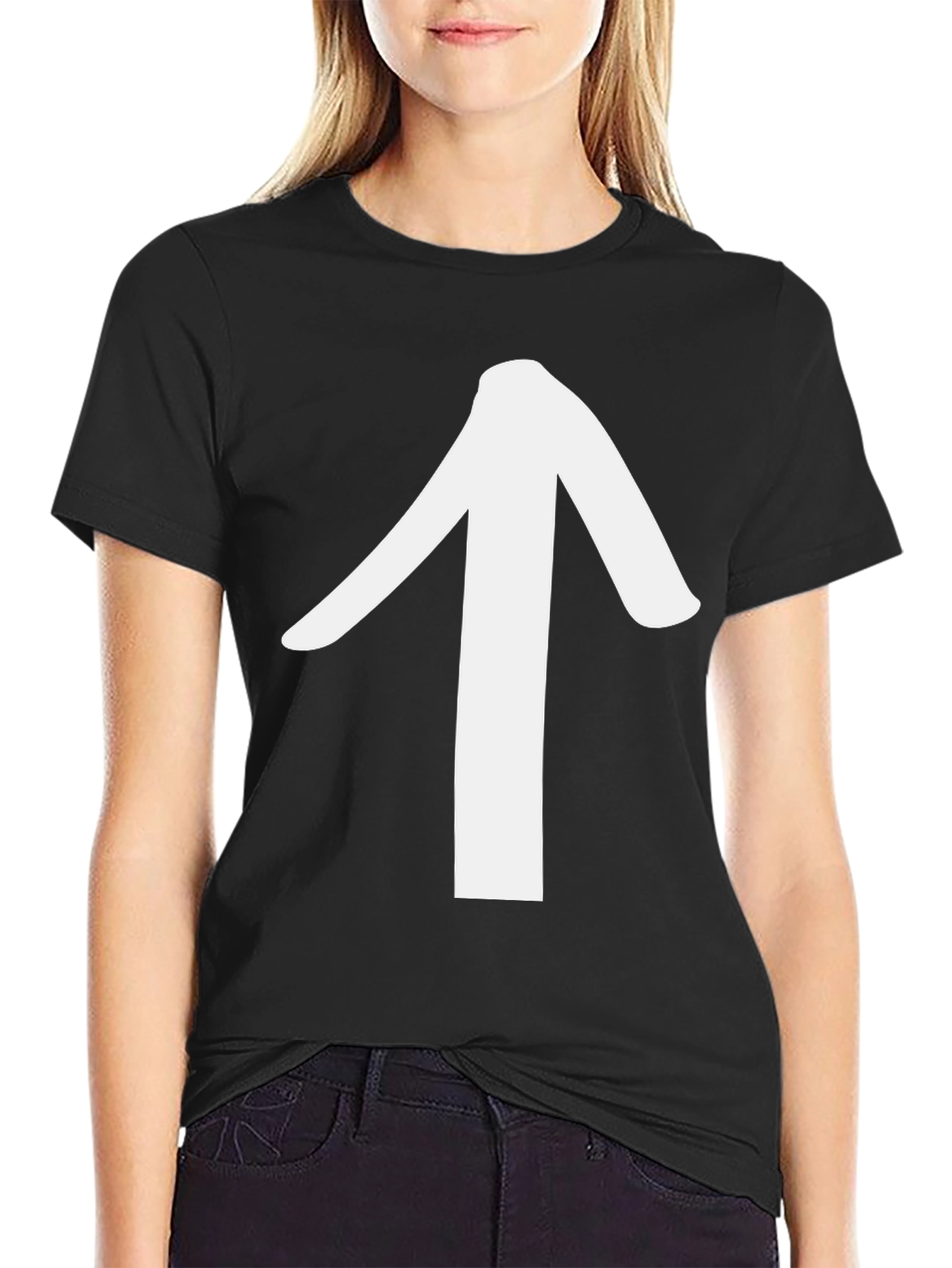 Black Upward Arrow Graphic Tee - Casual Comfort view 2