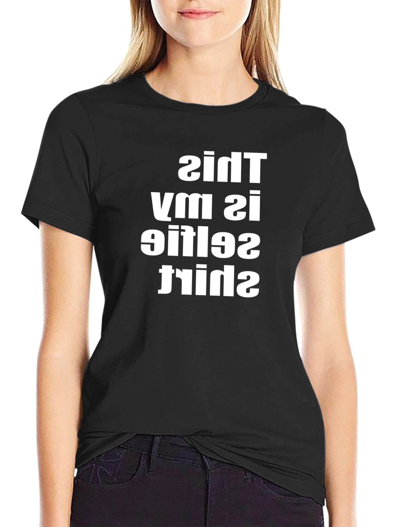 Black Funny This Is My Selfie Shirt Black view 2