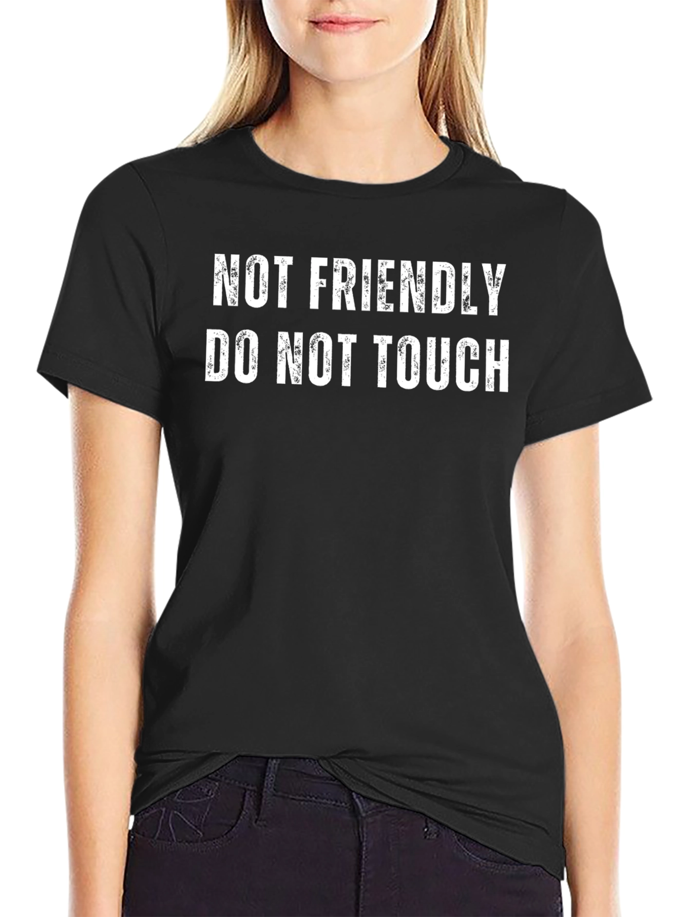 Black Not Friendly, Do Not Touch Graphic Tee view 2