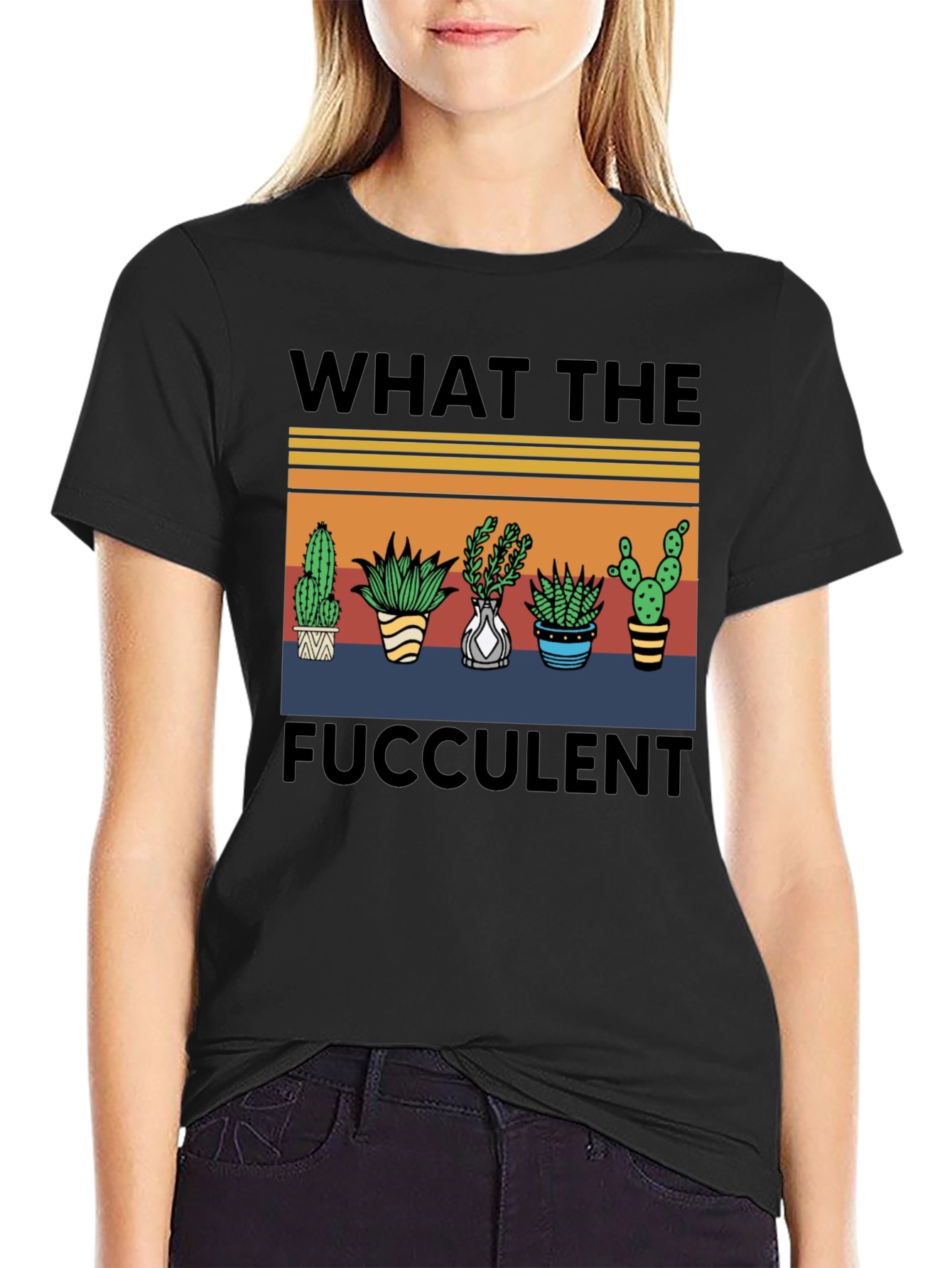 Black What The Fucculent T-Shirt view 2