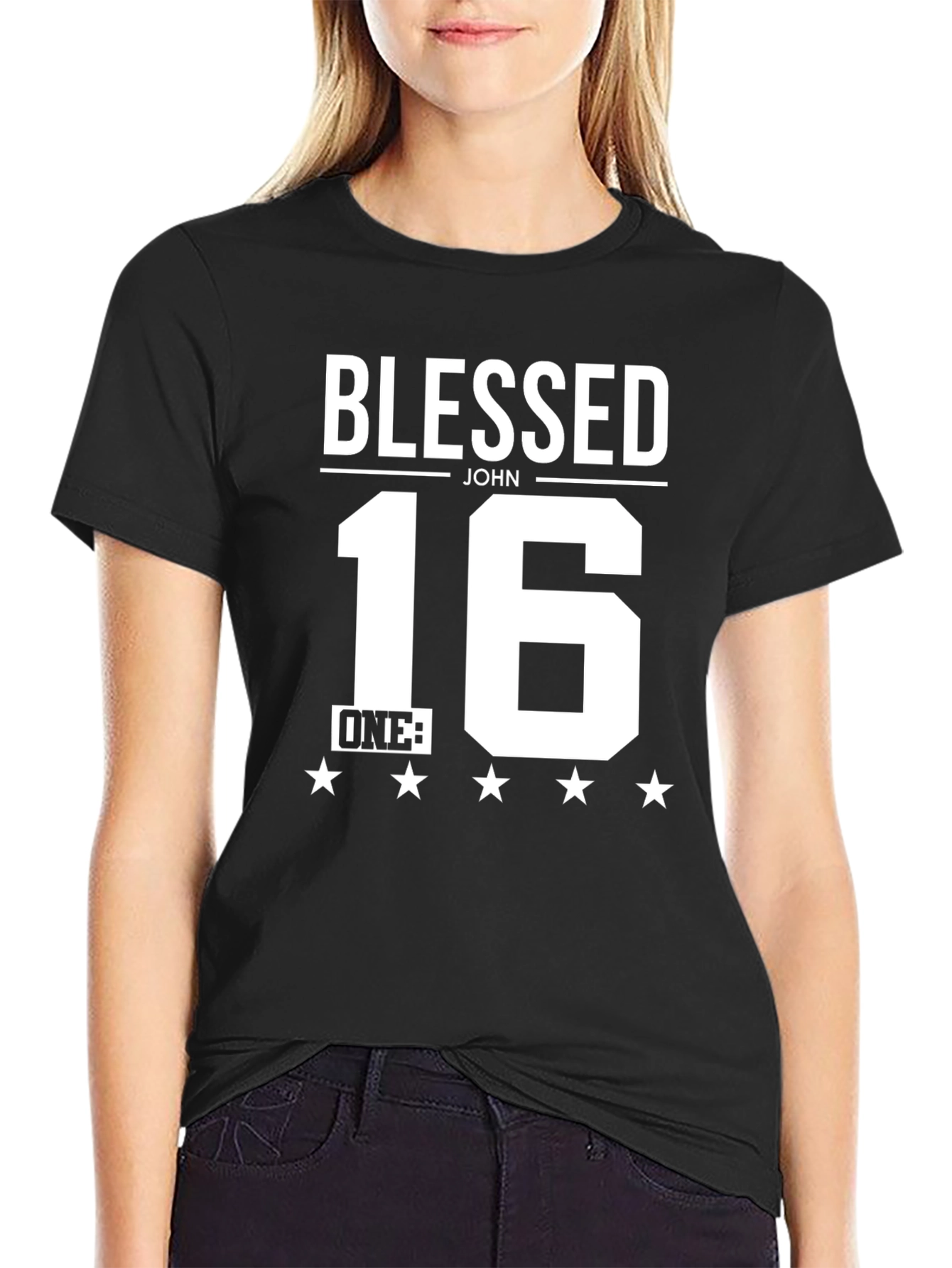 Black Blessed John 16 ONE T-Shirt view 2