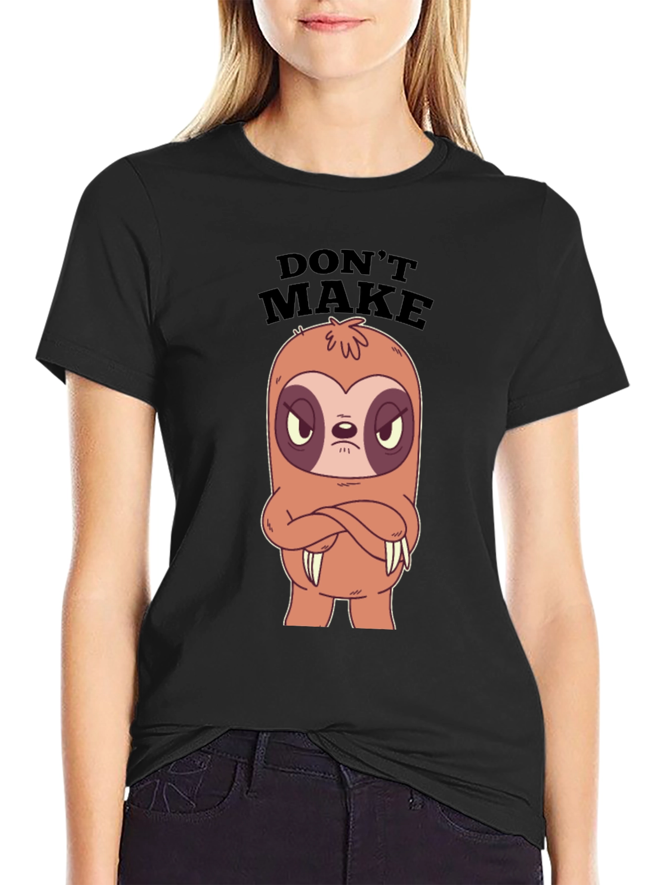 Black Don't Make Me Angry Sloth Graphic Tee view 2