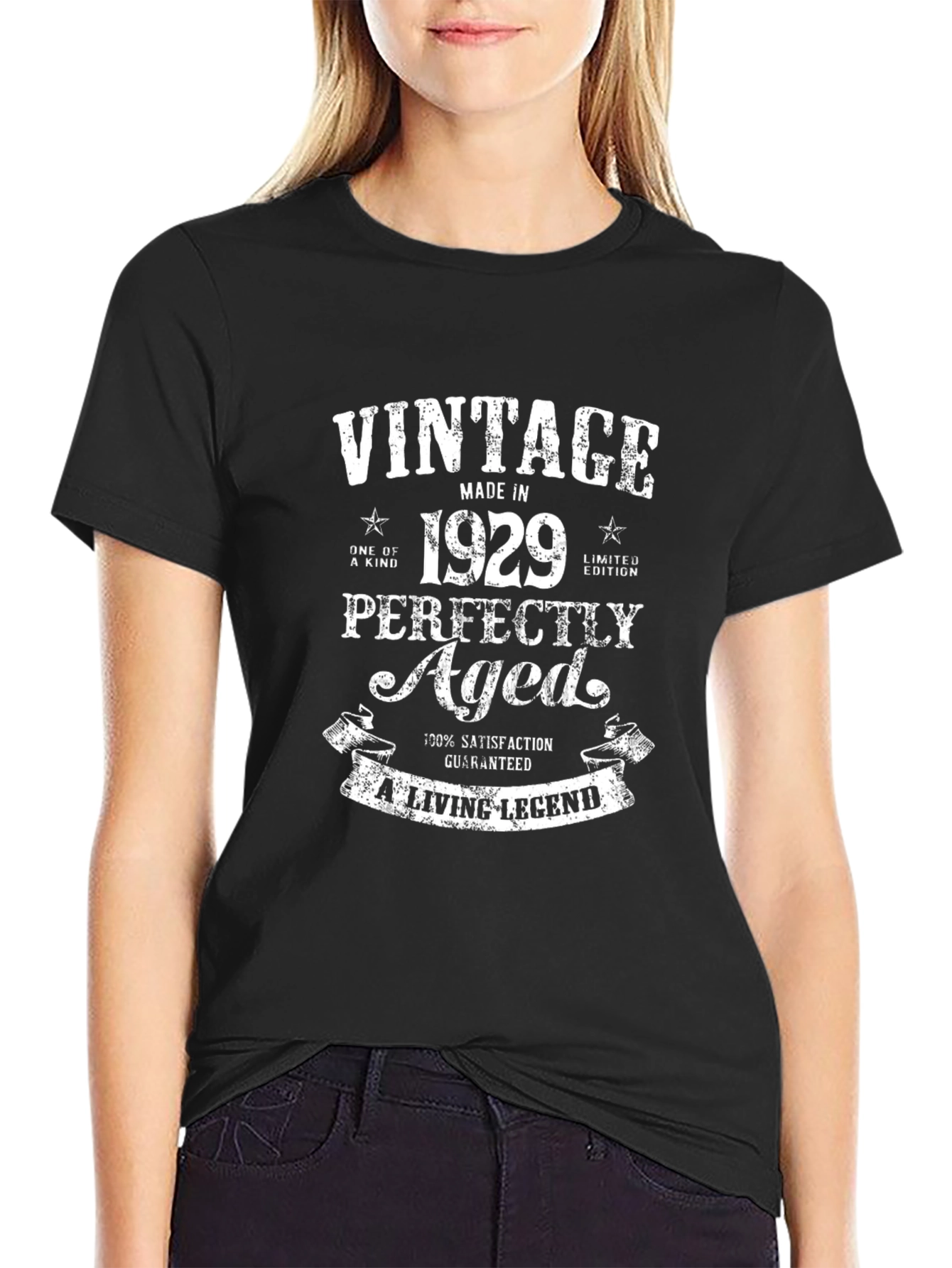 Black Vintage 1929 Aged to Perfection T-Shirt view 2