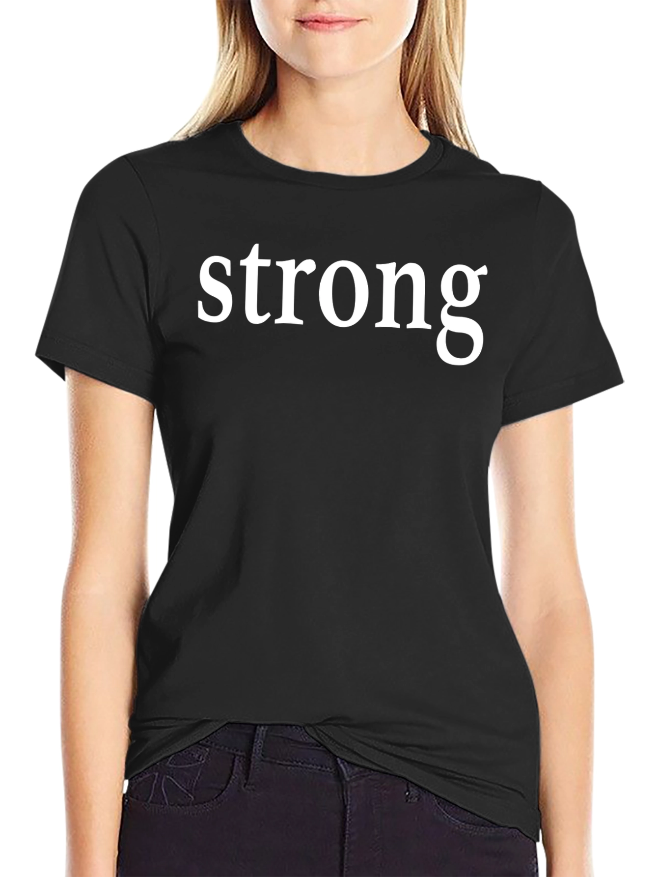 Black Strong Graphic Tee - Stylish Cotton T-Shirt view 2