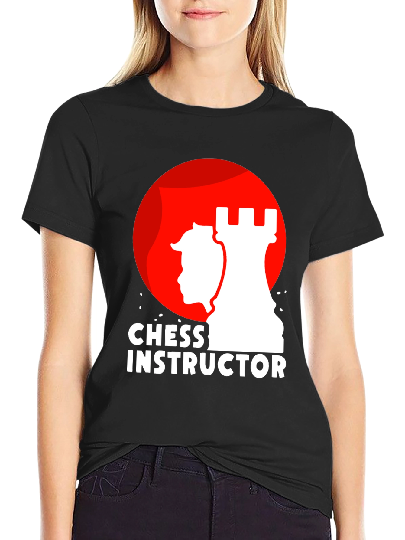 Black Chess Instructor Graphic T-Shirt - Black view 2