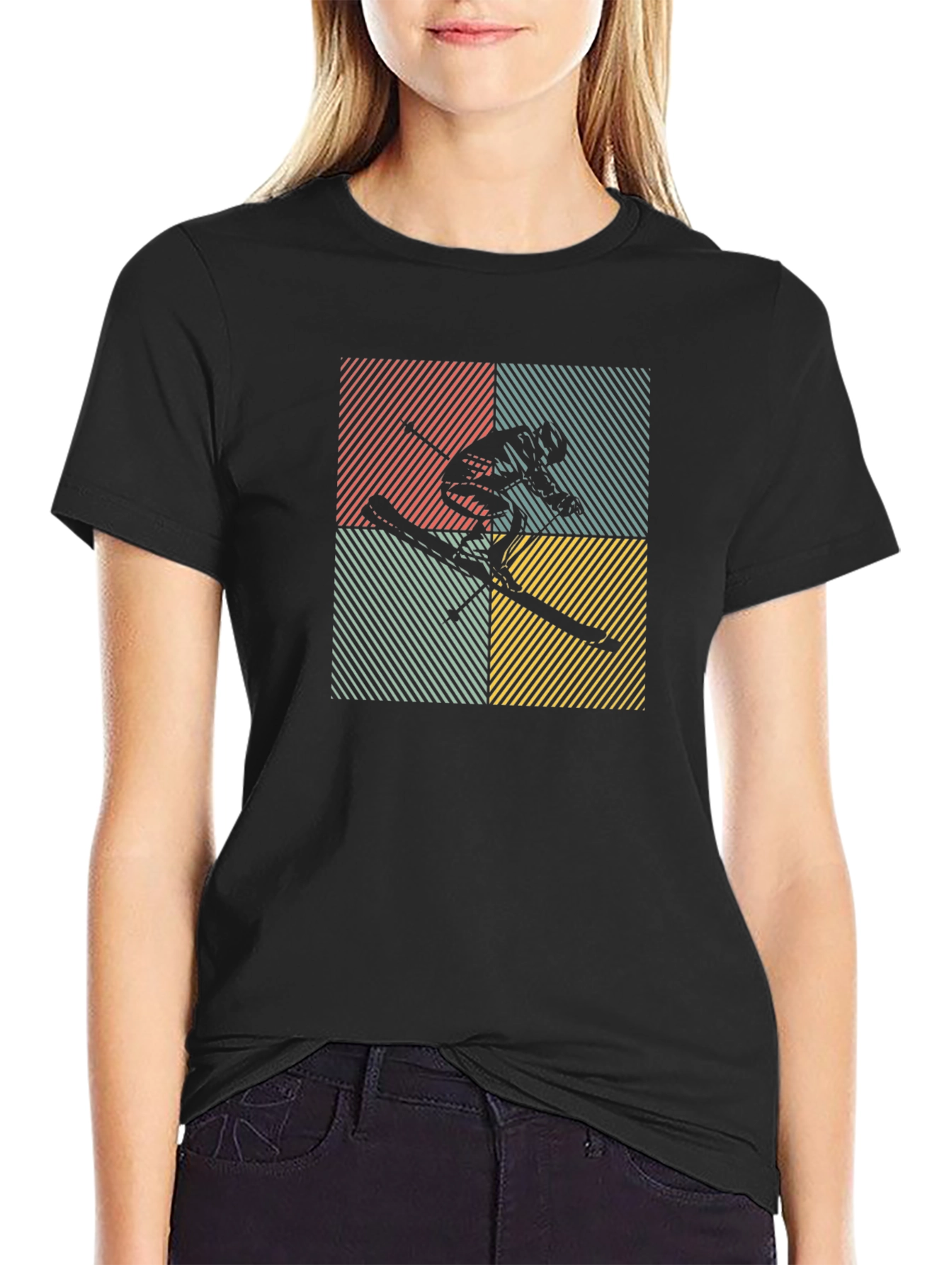 Black Retro Ski T-Shirt view 2