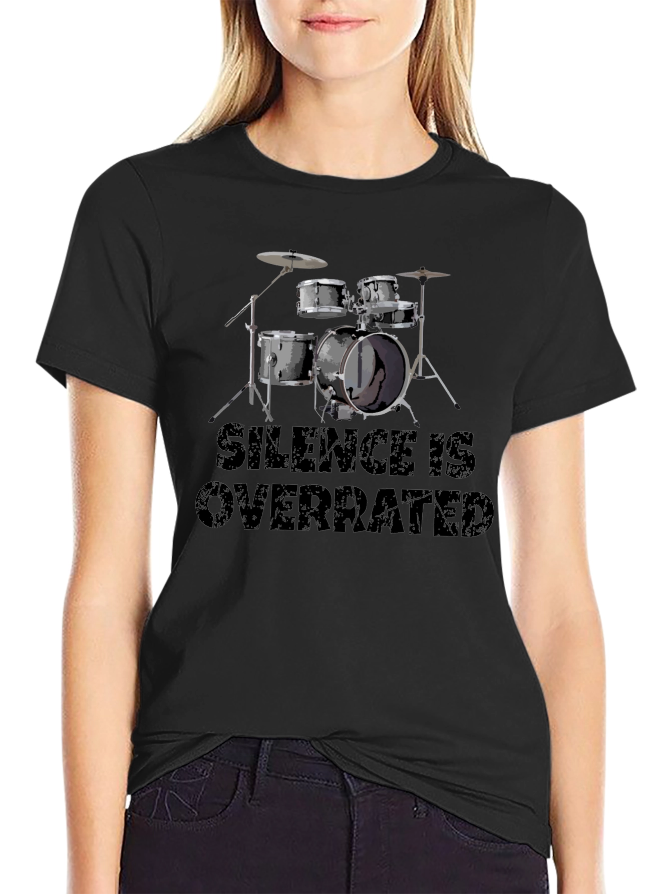 Black Silence is Overrated Drummer T-Shirt view 2