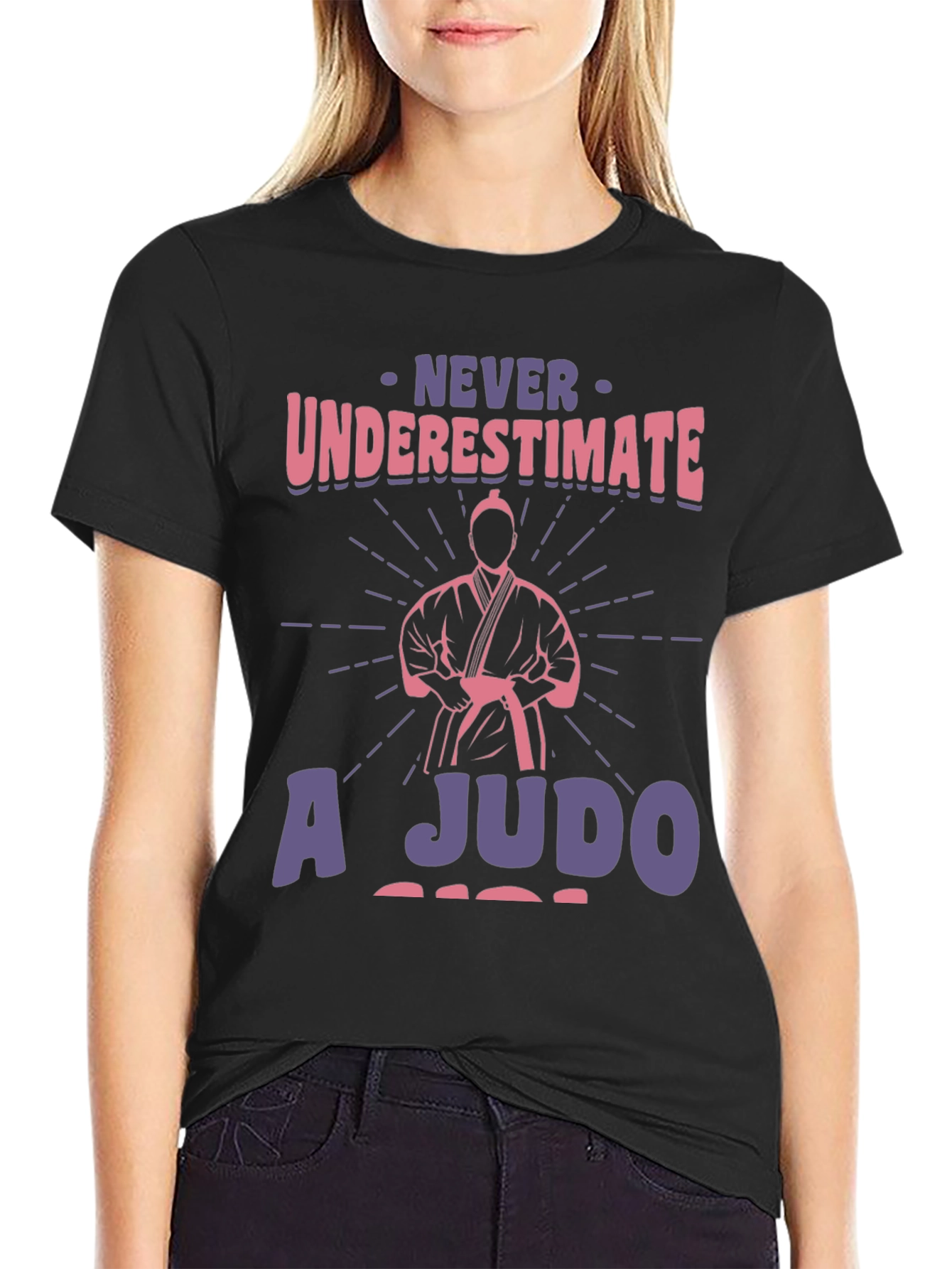 Black Never Underestimate A Judo T-Shirt view 2