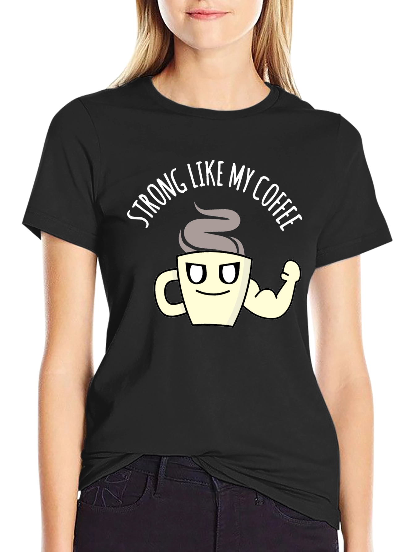 Black Strong Like My Coffee Graphic T-Shirt - Black view 2