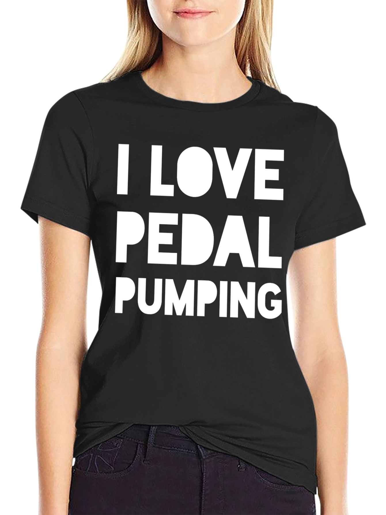 Black I Love Pedal Pumping T-Shirt - Black view 2