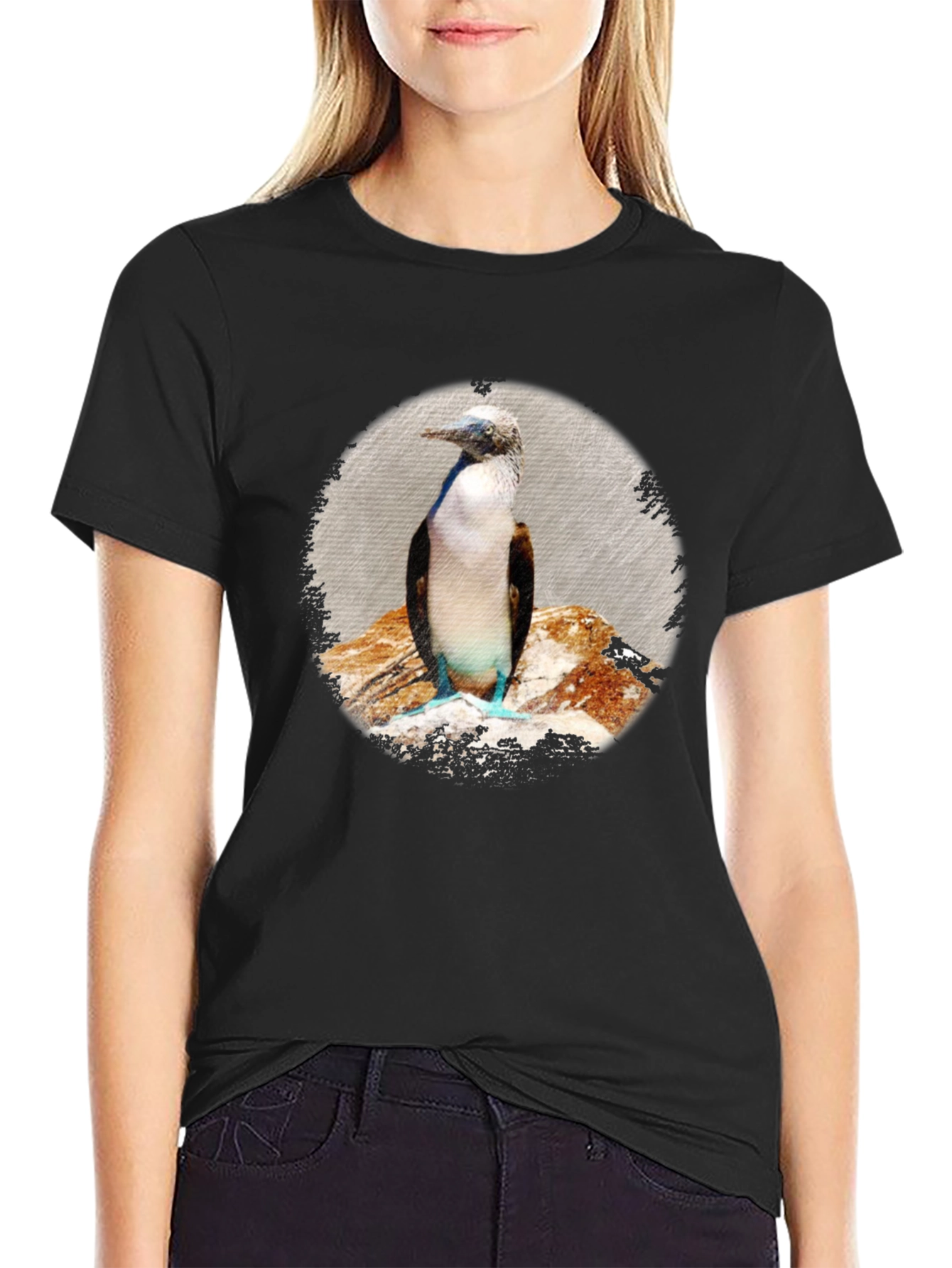 Black Blue-Footed Booby Graphic T-Shirt - Unisex view 2
