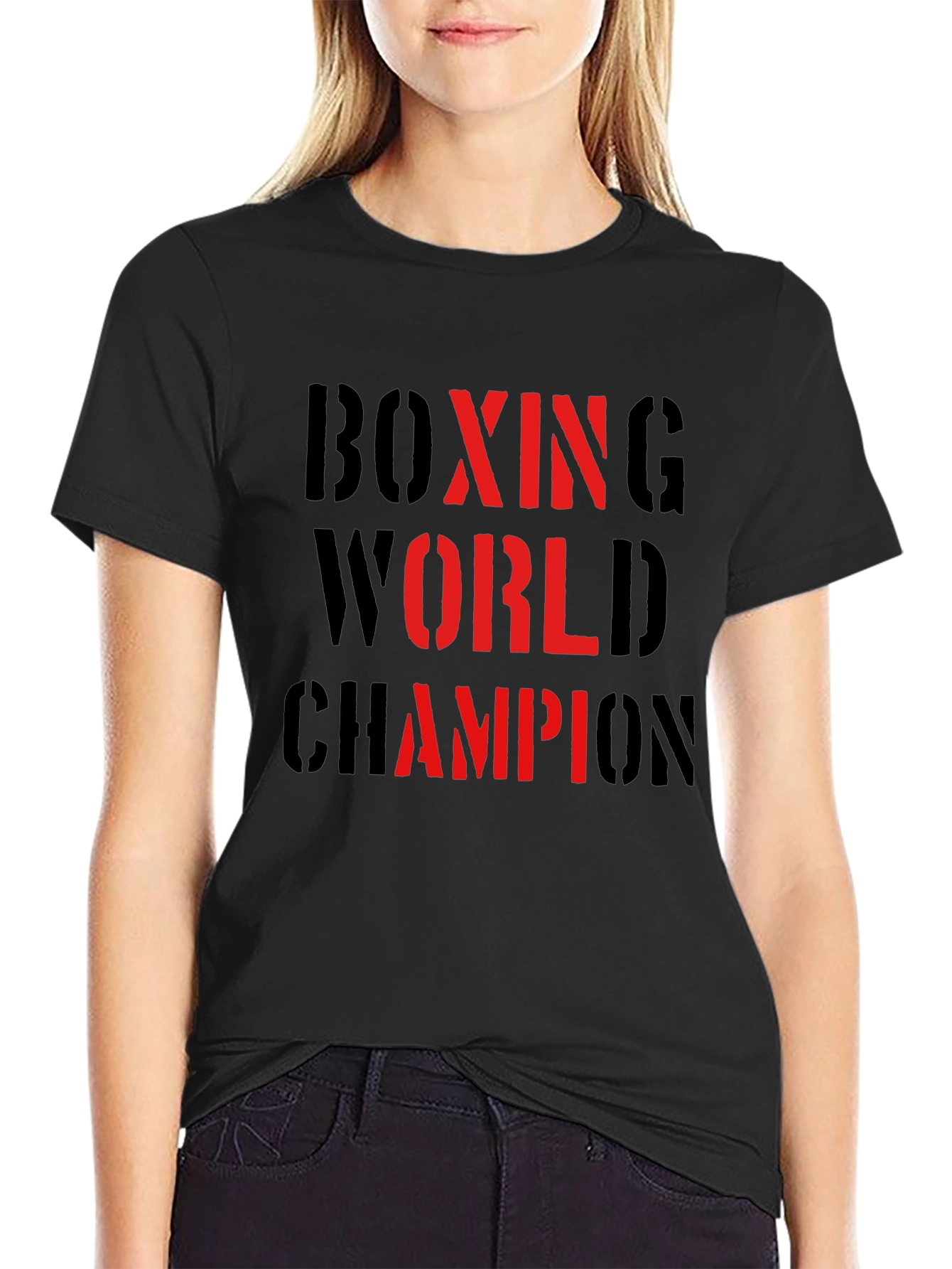 Black Boxing World Champion Graphic T-Shirt view 2