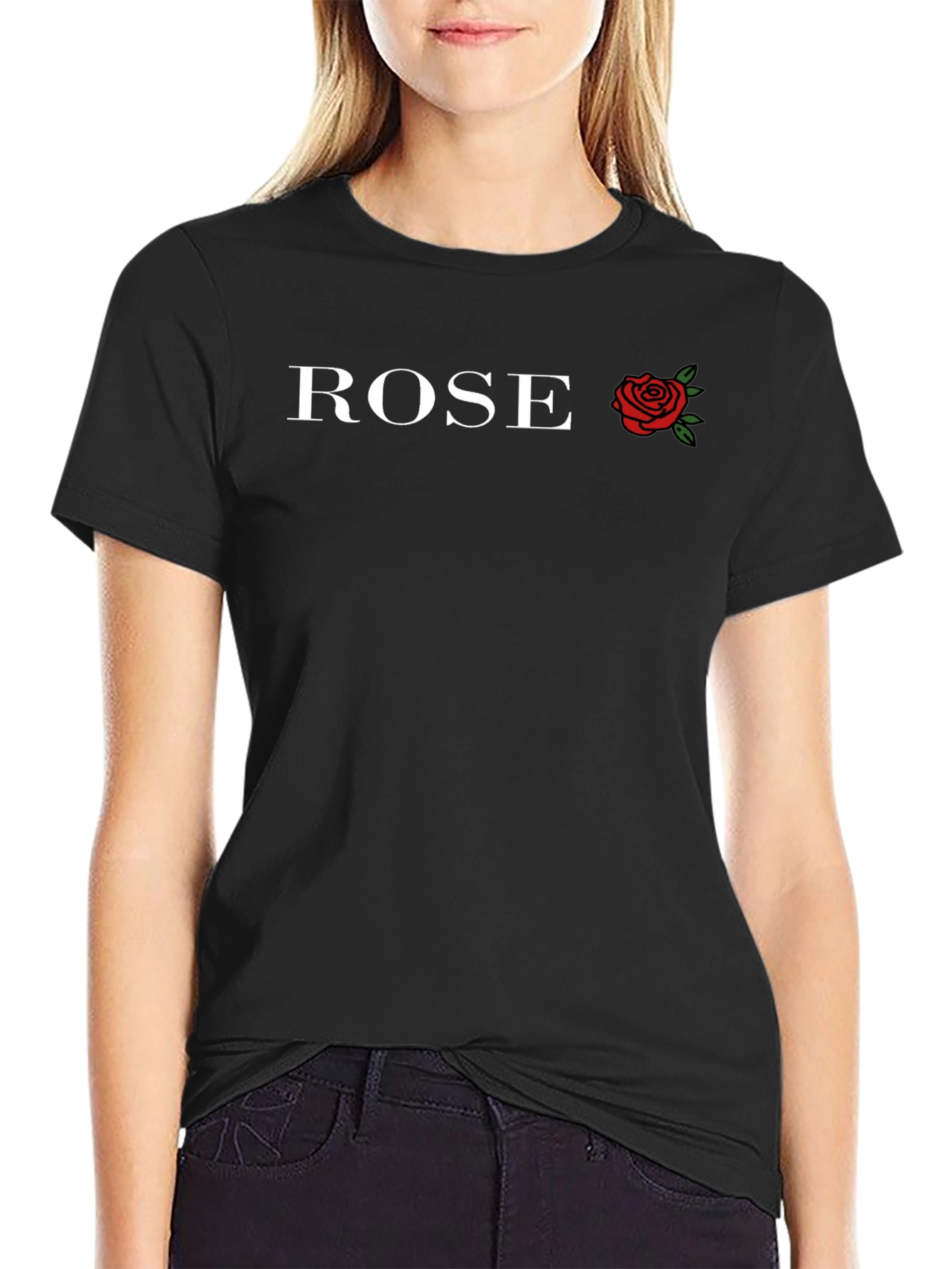 Black Rose Graphic Black T-Shirt view 2