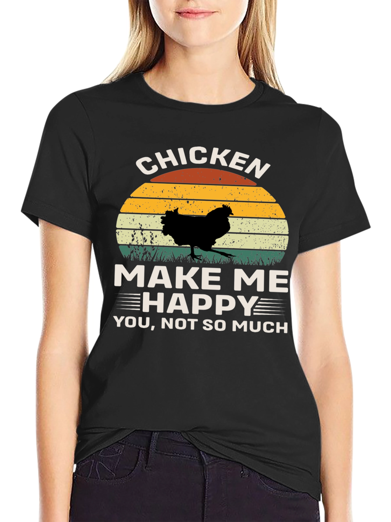 Black Chicken Make Me Happy T-Shirt view 2