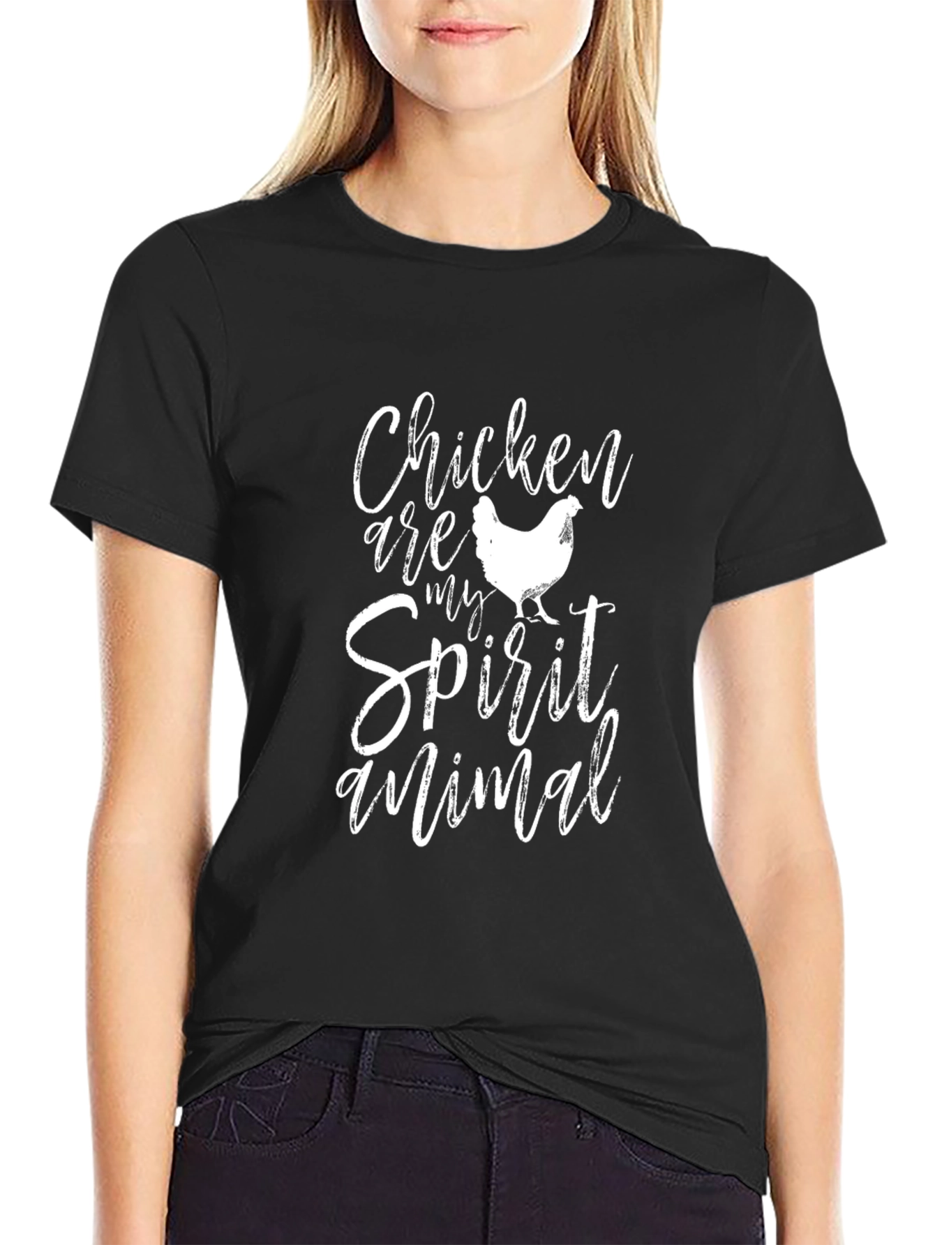 Black Chicken Spirit Animal Graphic T-Shirt view 2